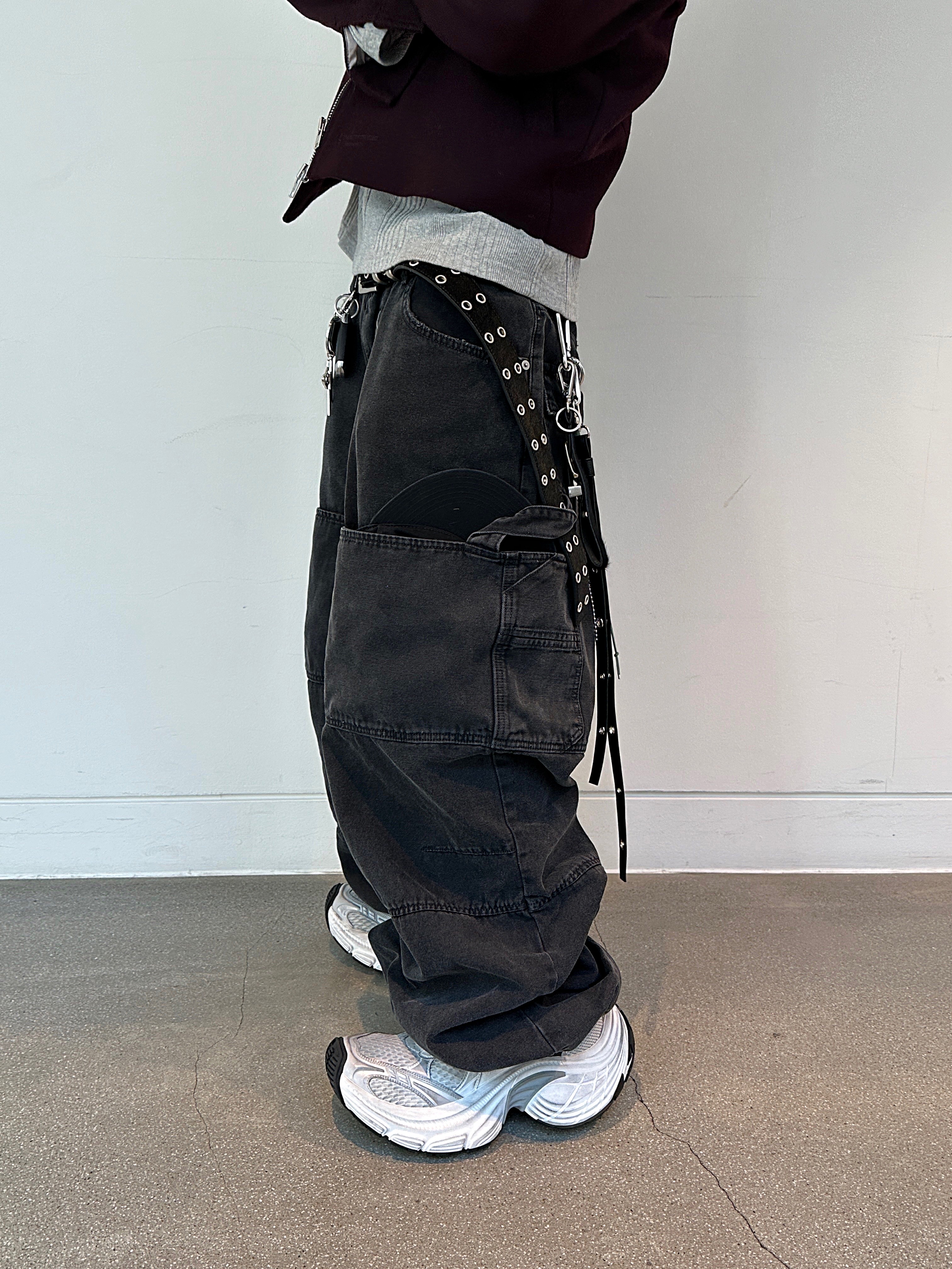 Undermycar Mu.92 Anti Fxxking Logo Play Cropped Wool Blouson - Burgundy 착용 스타일 - 4