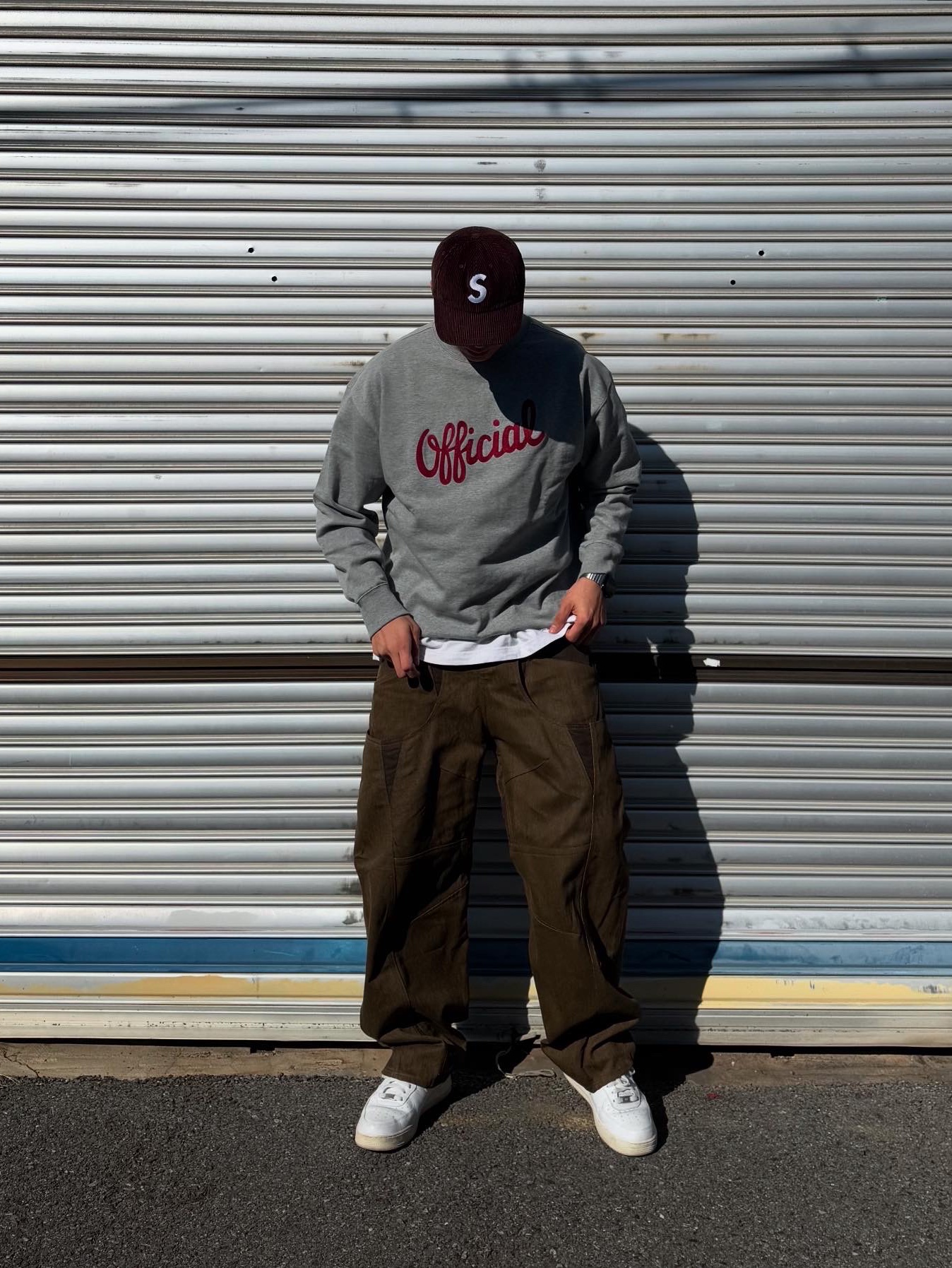 Supreme Corduroy S Logo 6-Panel Dark Brown - 24FW, Nike Air Force 1 '07 Low White 착용 스타일 - 2