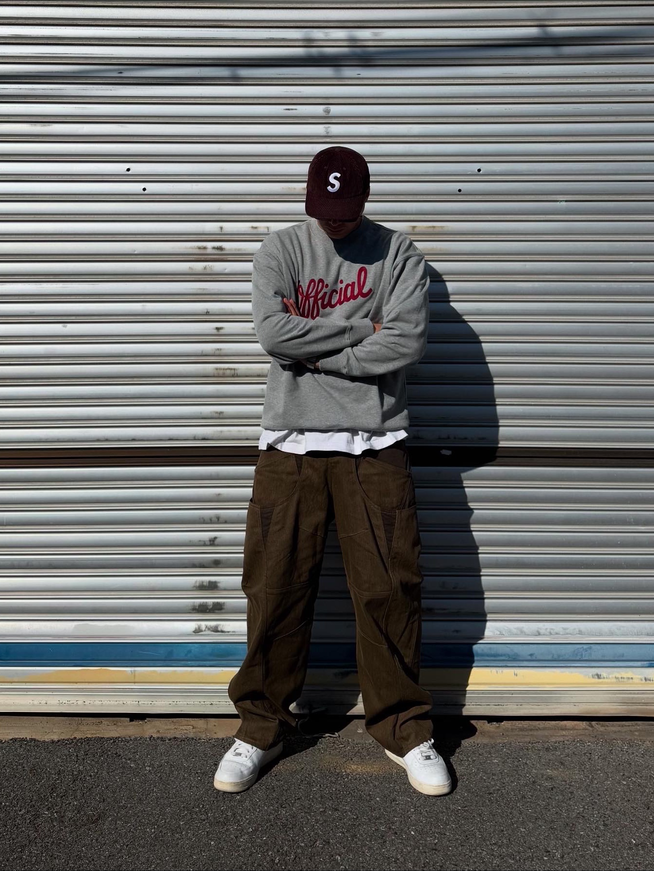 Supreme Corduroy S Logo 6-Panel Dark Brown - 24FW, Nike Air Force 1 '07 Low White 착용 스타일 - 1