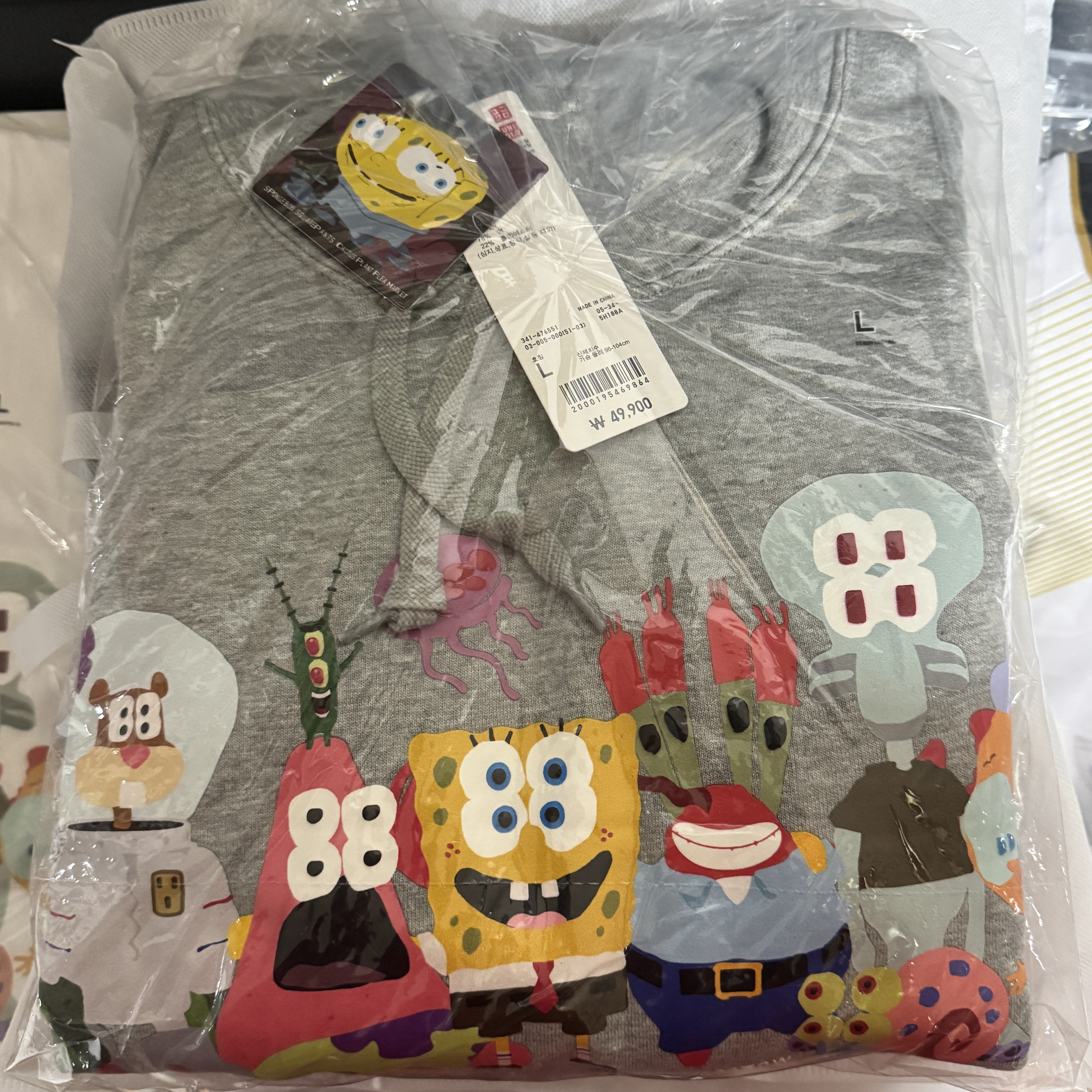 Uniqlo UT x CPFM x SpongeBob Sweat Pull Parka A Gray - US 착용 스타일