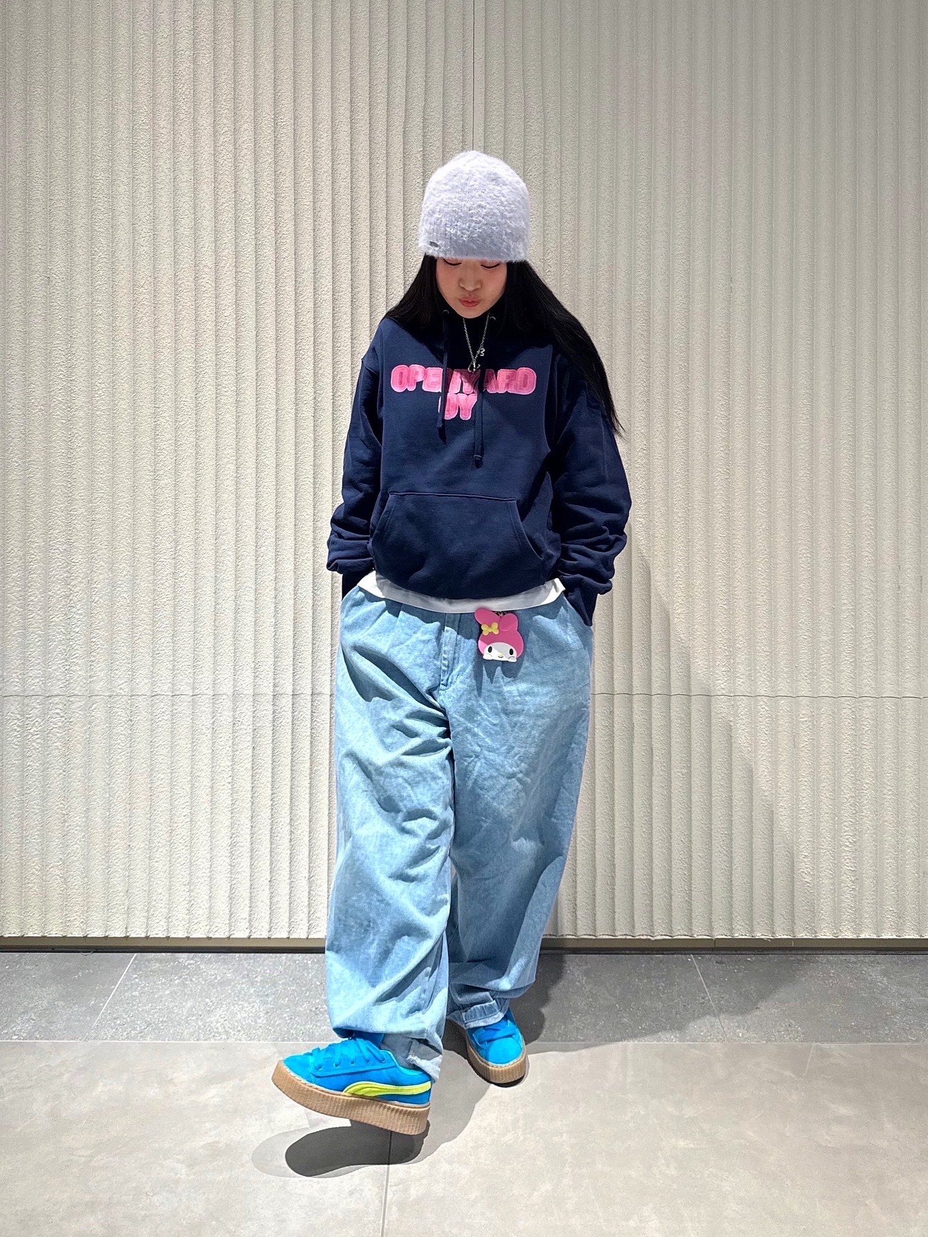 Puma x Fenty Creeper Phatty Speed Blue Lime Pow 착용 스타일 - 2