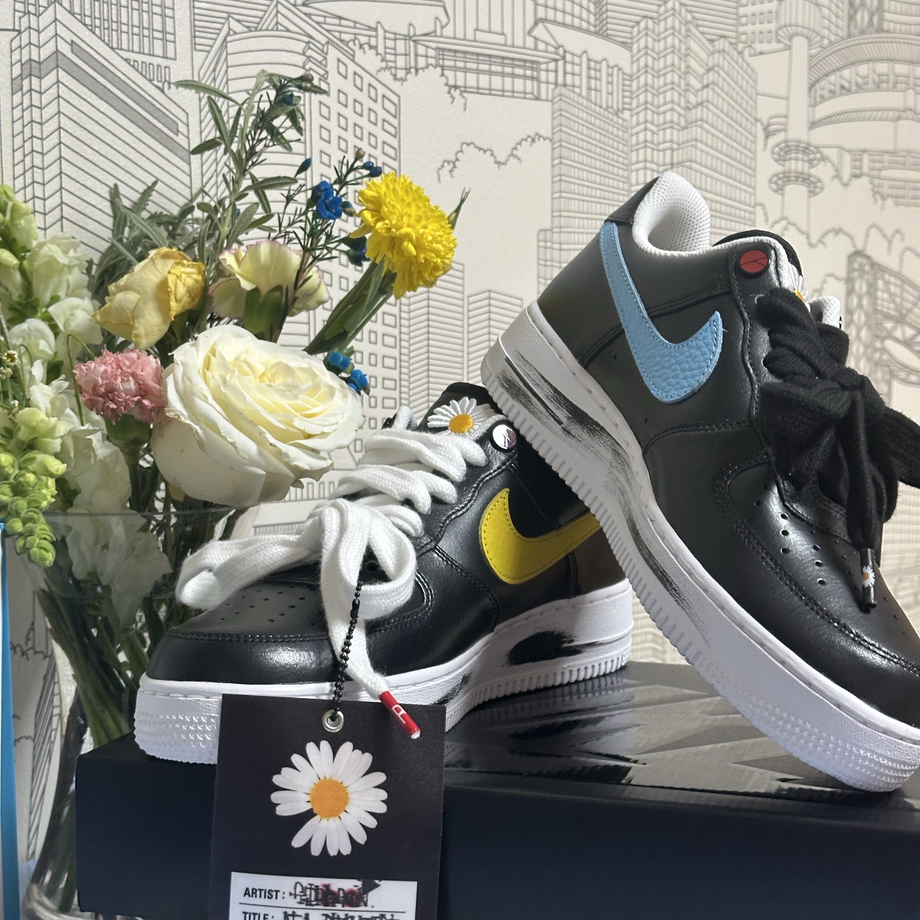 Nike x Peaceminusone Air Force 1 Low Para-Noise 3.0 Black and Multicolor 착용 스타일