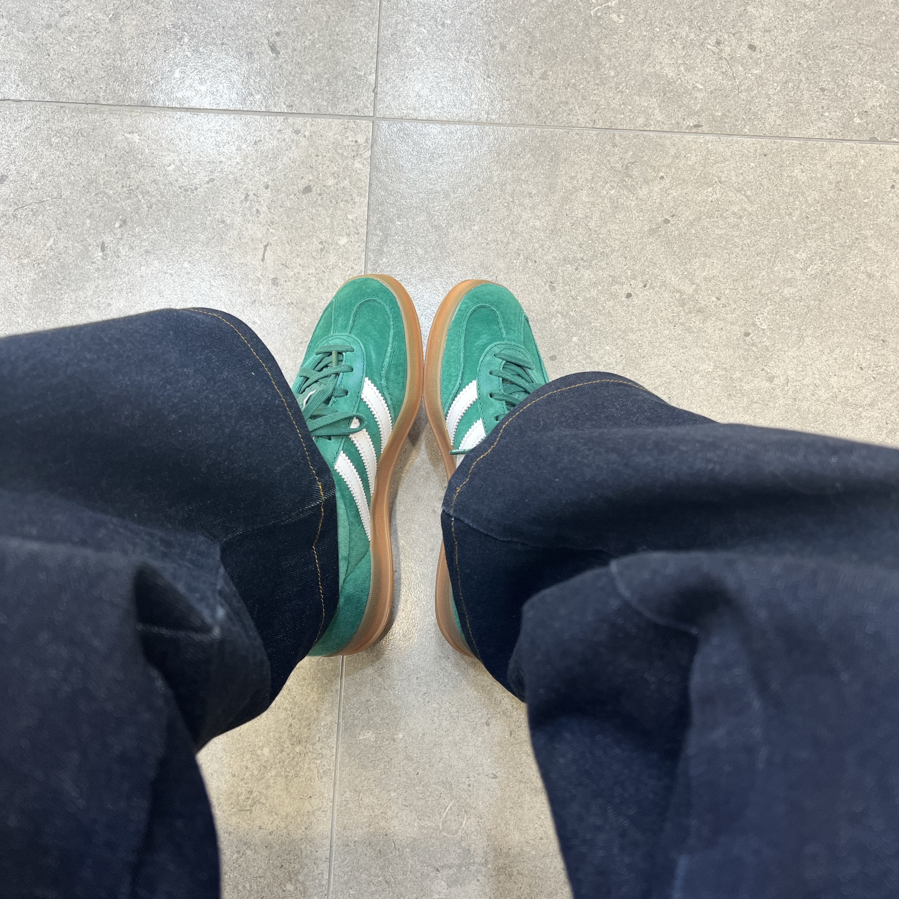 Adidas Gazelle Indoor Collegiate Green 착용 스타일