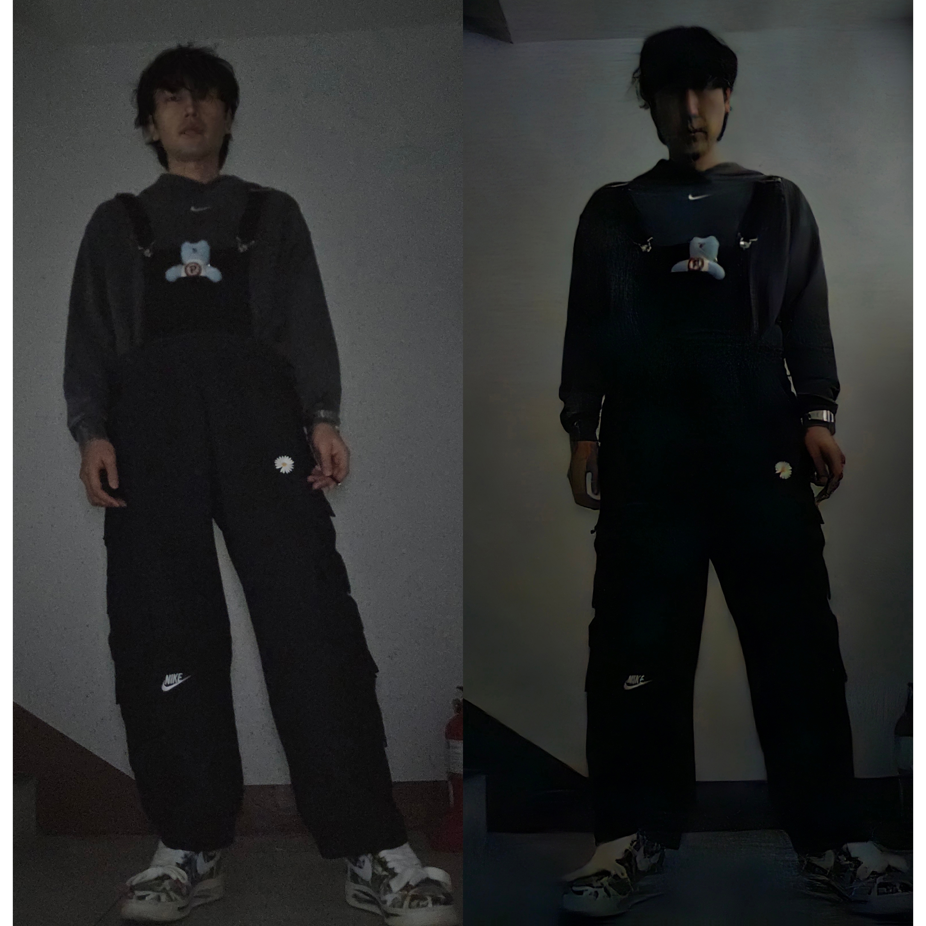 Nike x Peaceminusone Air Force 1 Low Para-Noise, Nike x Peaceminusone Wide Pants Black (DR0096-010) 착용 스타일