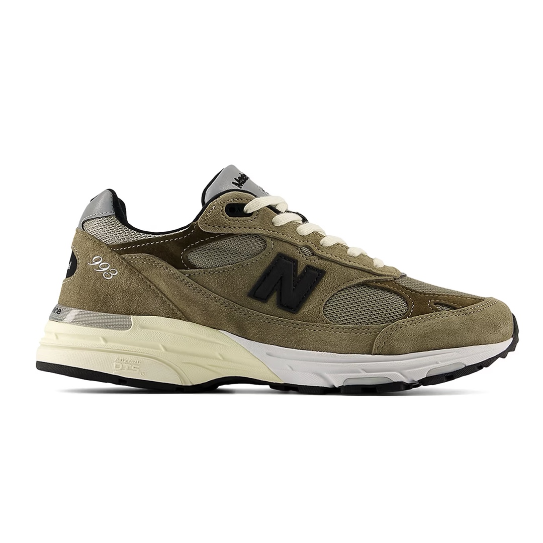 New Balance x JJJJound 993 Made in USA Mushroom White, New Balance x JJJJound 993 Made in USA Military Urban Grey Black 착용 스타일 - 2