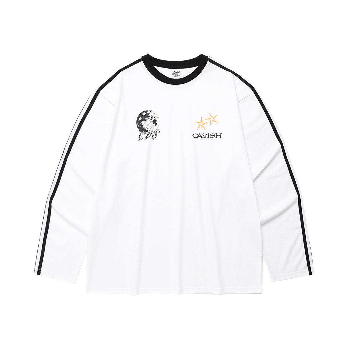 CV2FSUT552AWH CAVISH Globe Football LS T-Shirt White