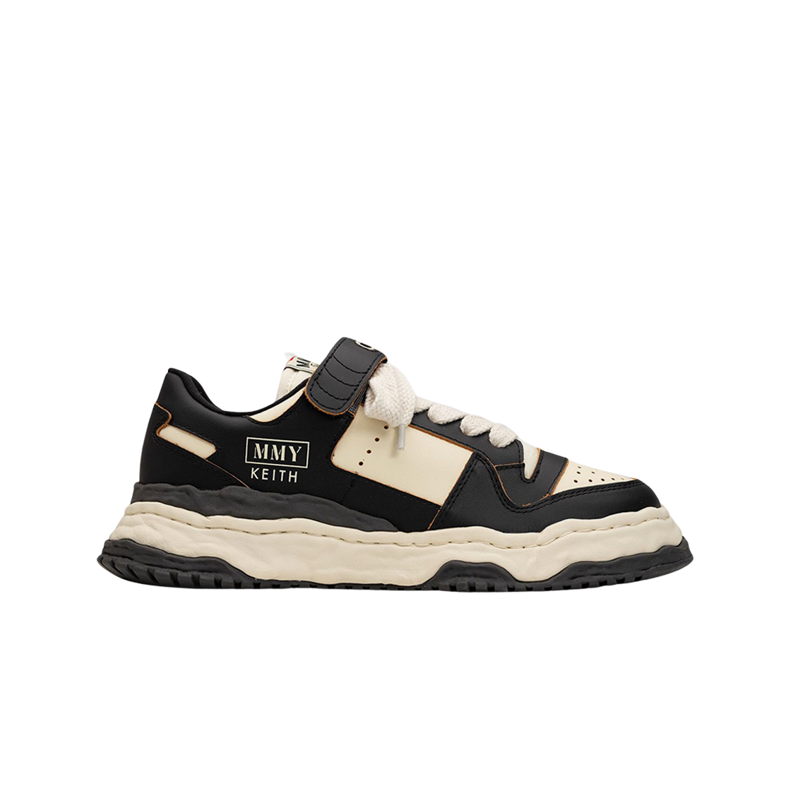 메종 미하라 야스히로 키스 OG 솔 레더 로우탑 스니커즈 블랙 화이트(Maison Mihara Yasuhiro Keith OG Sole Leather Low-Top Sneakers Black White)