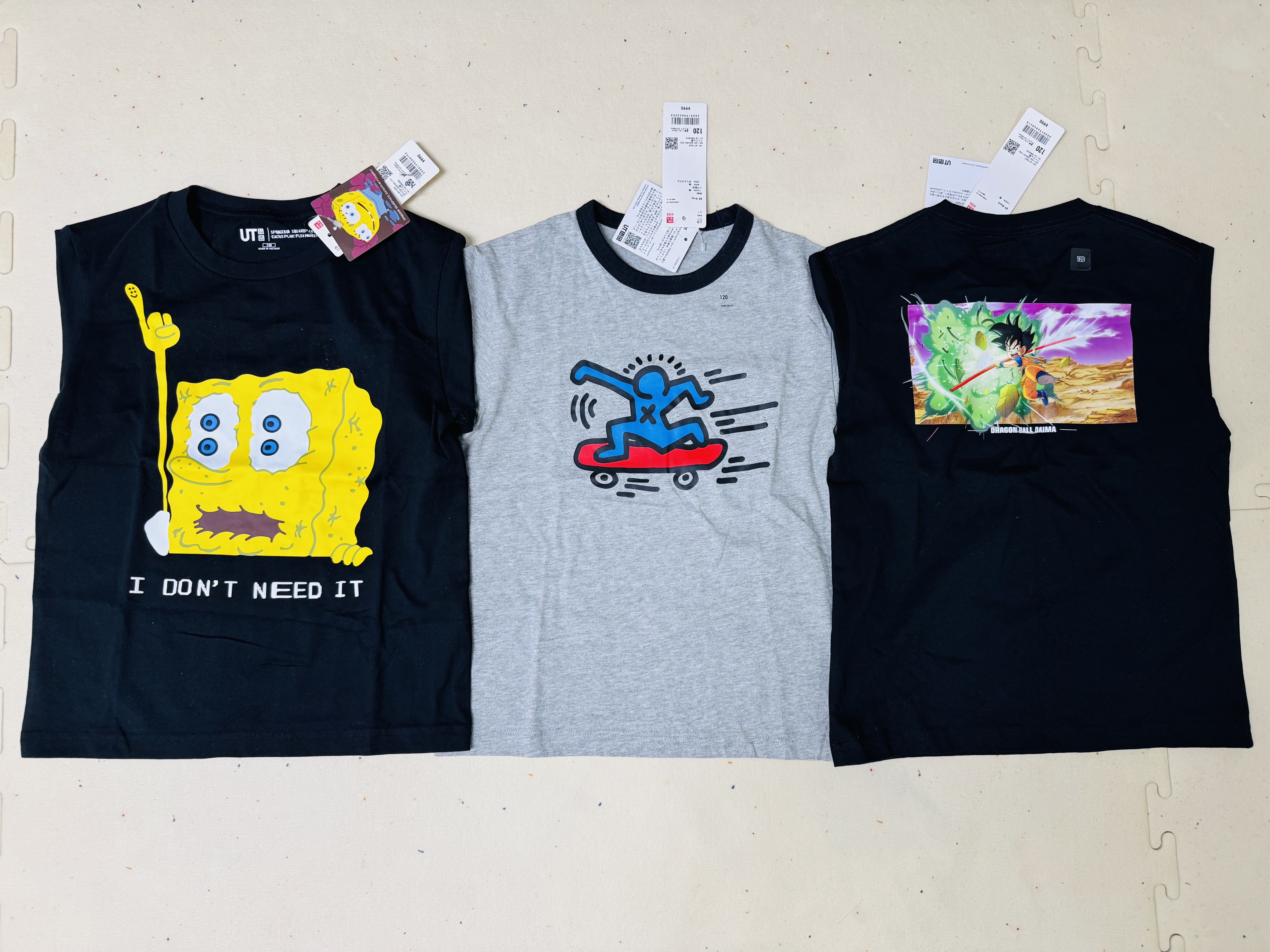 (Kids) Uniqlo UT x CPFM x SpongeBob Graphic T-Shirt B Black - JP 착용 스타일