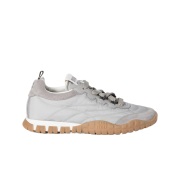 (W) Miu Miu Tyre Technical Fabric and Suede Sneakers Cloudy Gray