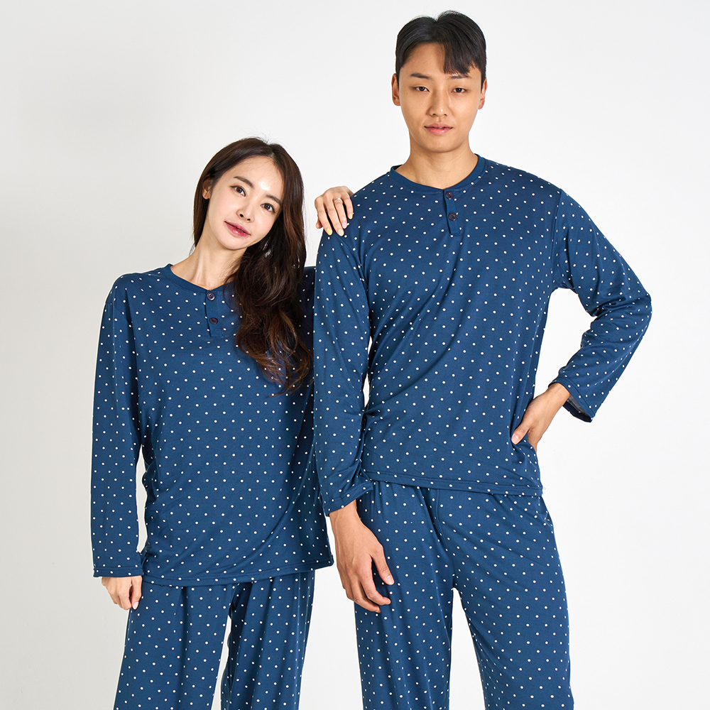 [3% 적립] 에이원 유니섹스 미니 도트 라운드 잠옷 세트 도트네이비([3% 적립] Aone Unisex Mini Dot Round Pajamas Set Dot Navy) - 2
