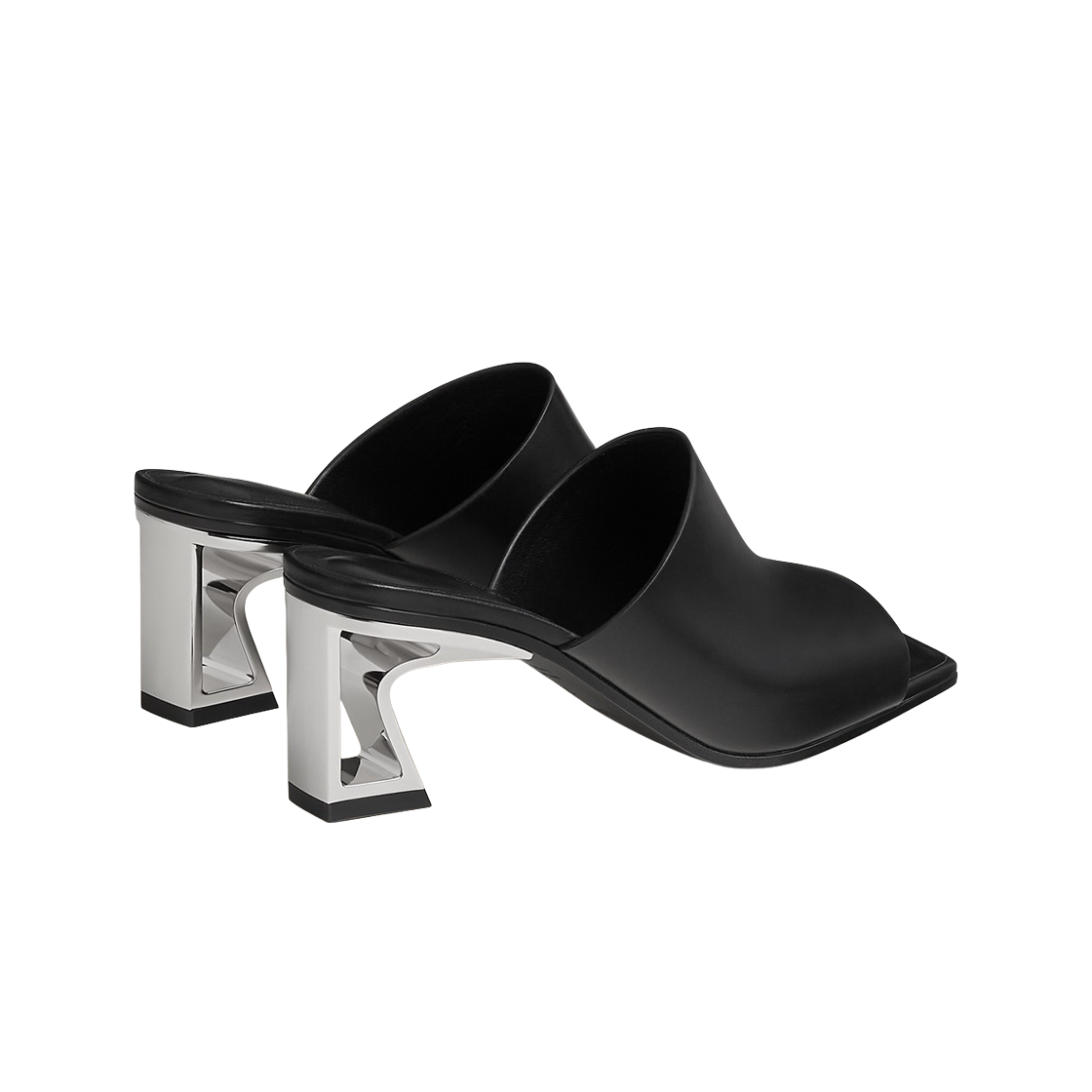 (W) 에르메스 카일리 60 뮬 카프스킨 & 누아((W) Hermes Kylie 60 Mule Calfskin & Noir) - 3