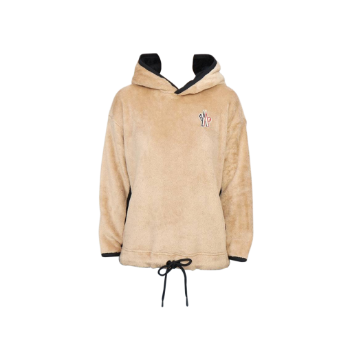 (W) Moncler Grenoble Logo Hoodie Beige - 24FW