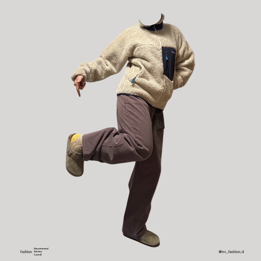 Patagonia Classic Retro-X Jacket Natural, Birkenstock Boston Soft Footbed Taupe - Regular 착용 스타일 - 2