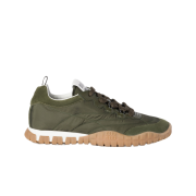 (W) Miu Miu Tyre Technical Fabric and Suede Sneakers Loden Green