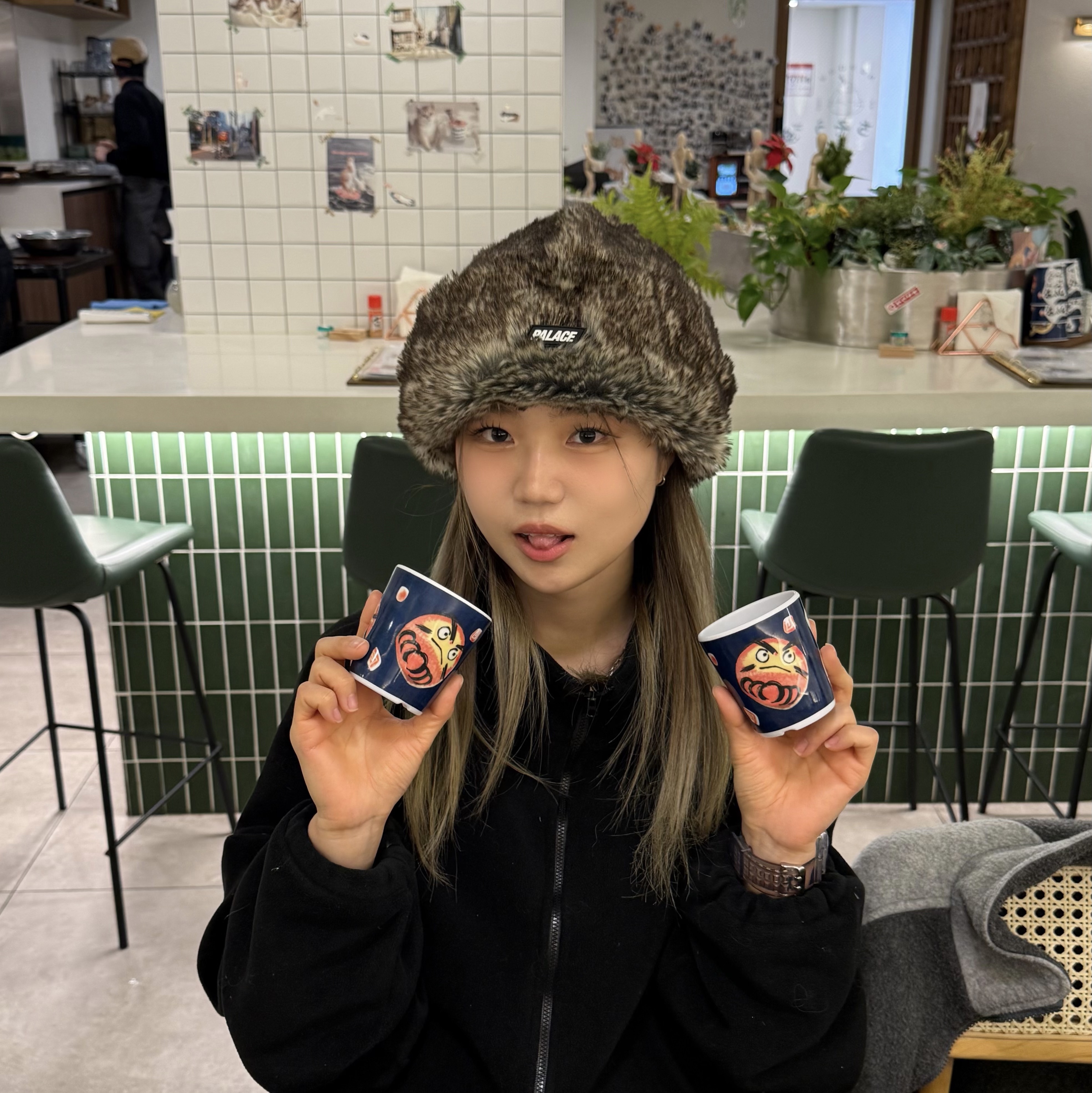 Palace Teddy Beanie Fox Tip - 24FW 착용 스타일