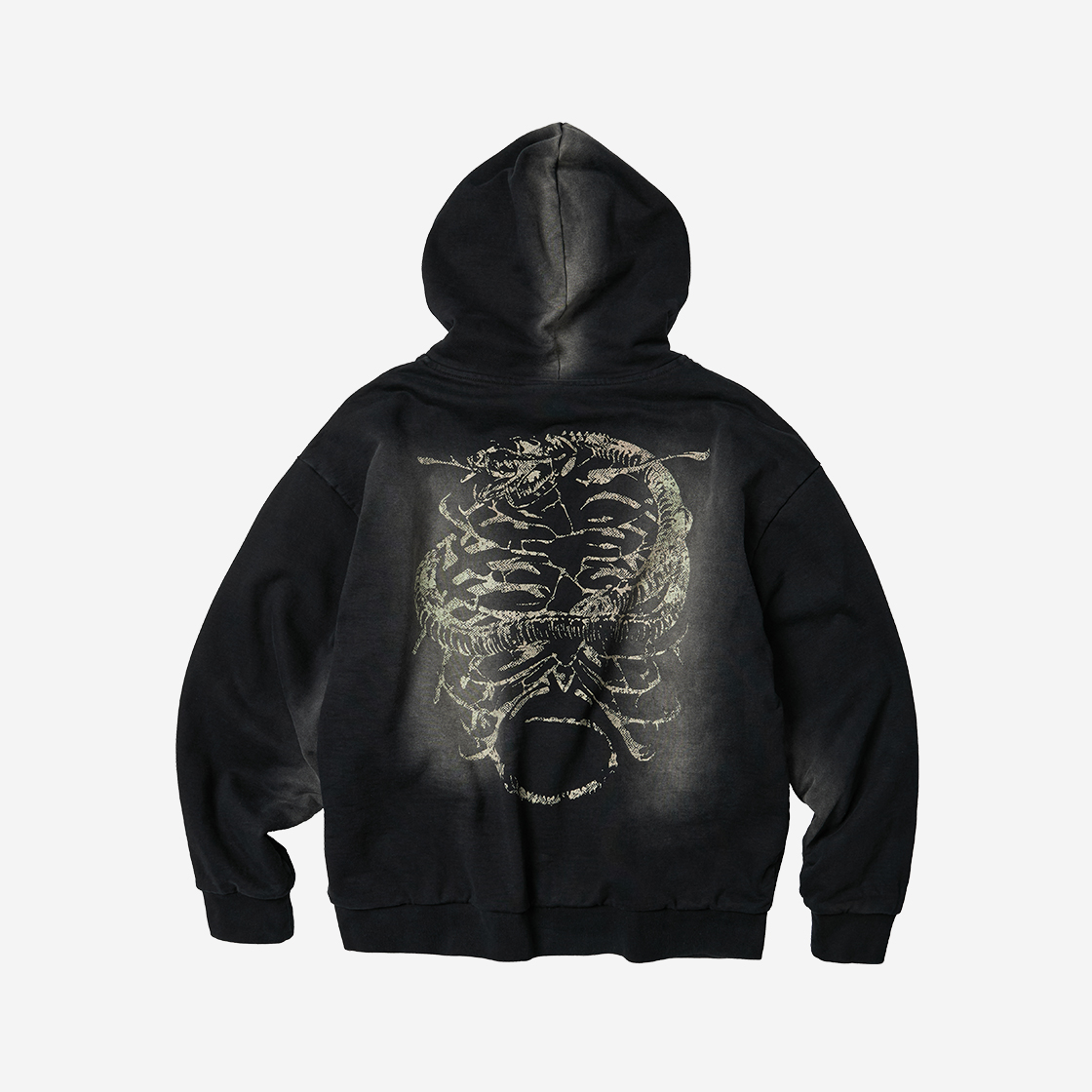 이티씨이 스네이크 본 리버시블 후드 집업 블랙(ETCE Snake Bone Reversible Hoodie Zip Up Black) - 2