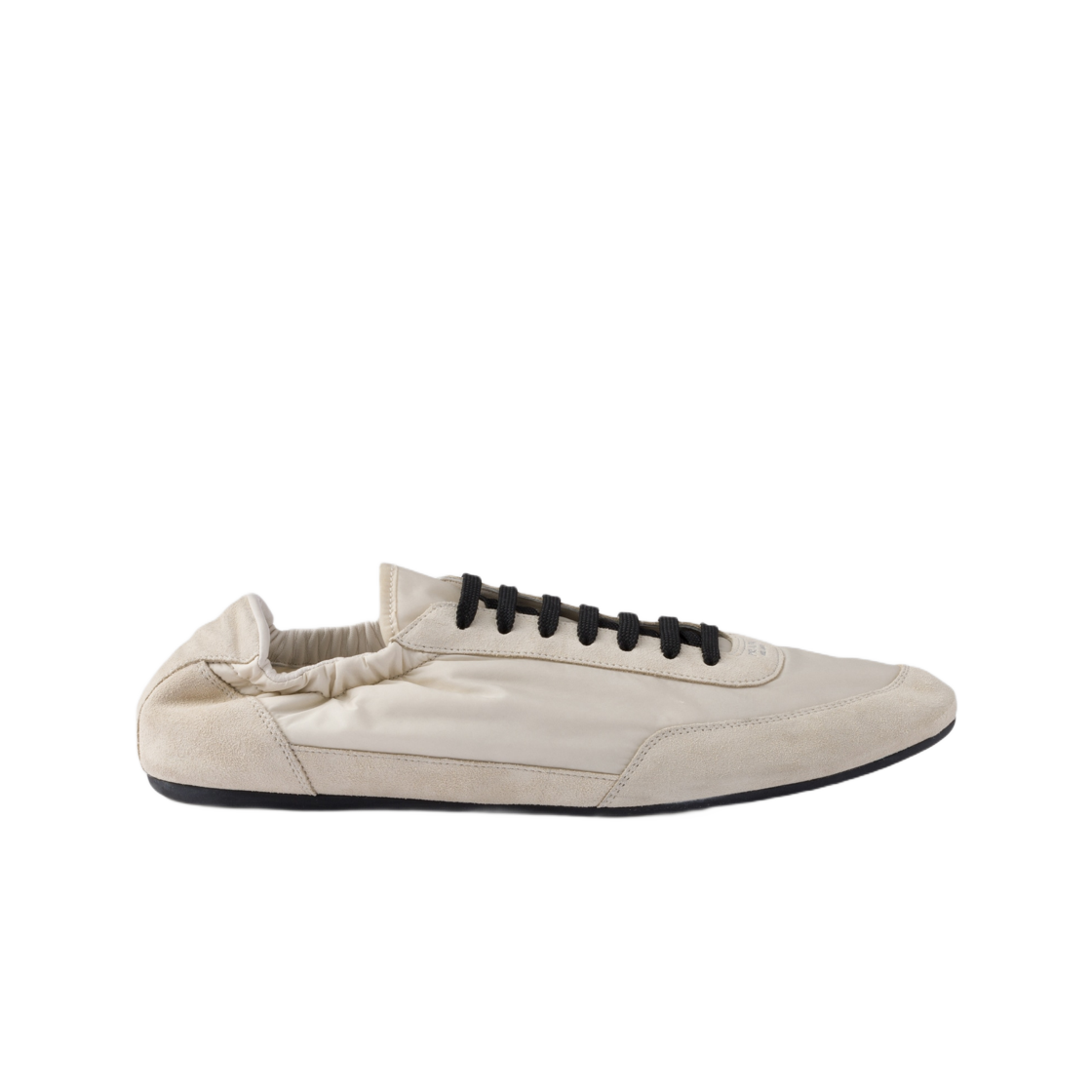 (W) 프라다 컬랩스 리나일론 앤 스웨이드 스니커즈 아이보리((W) Prada Collapse Re-Nylon and Suede Sneakers Ivory)