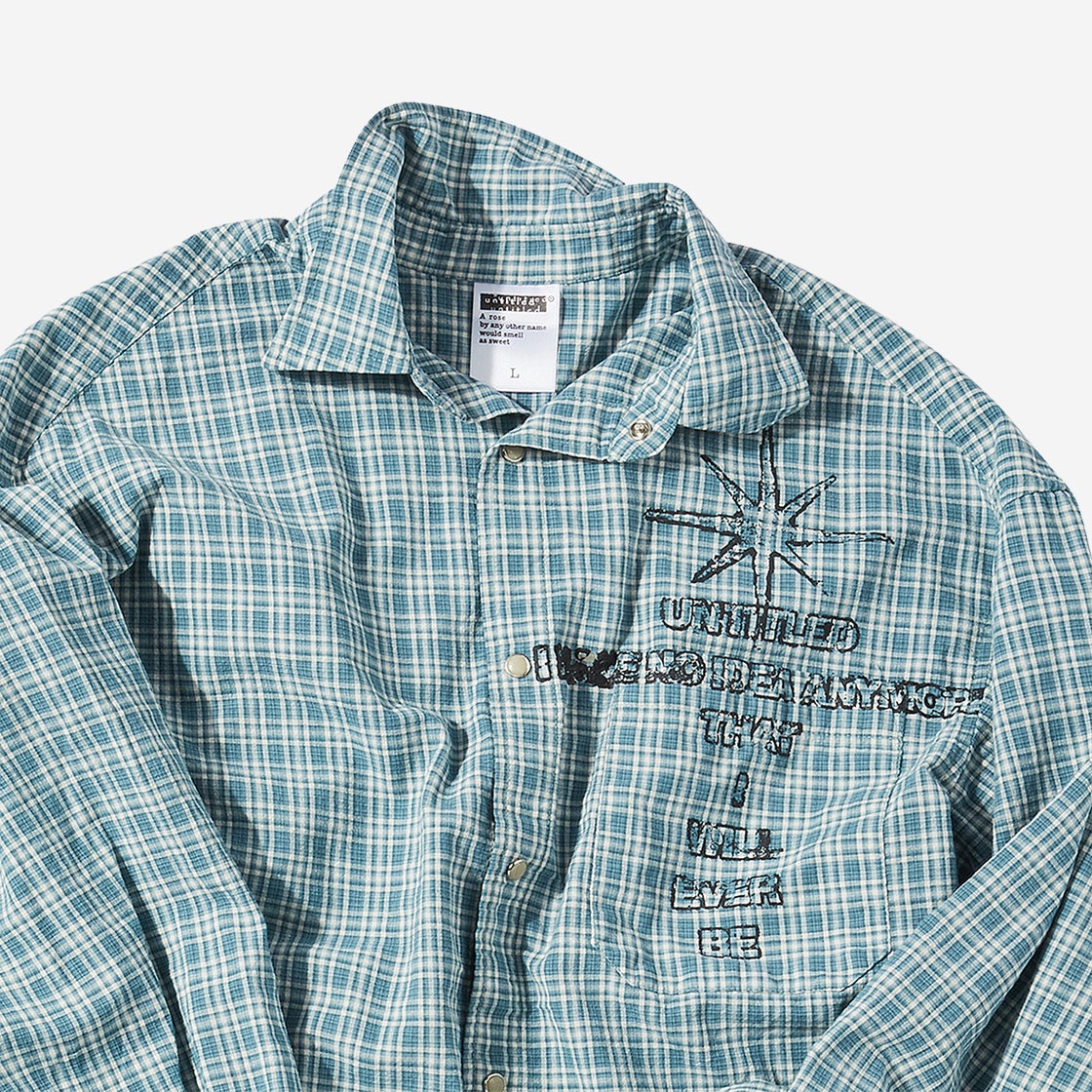 UN25SH02TB [예약배송] Untitled Query Small Plaid Check Shirts Turquoise - #3