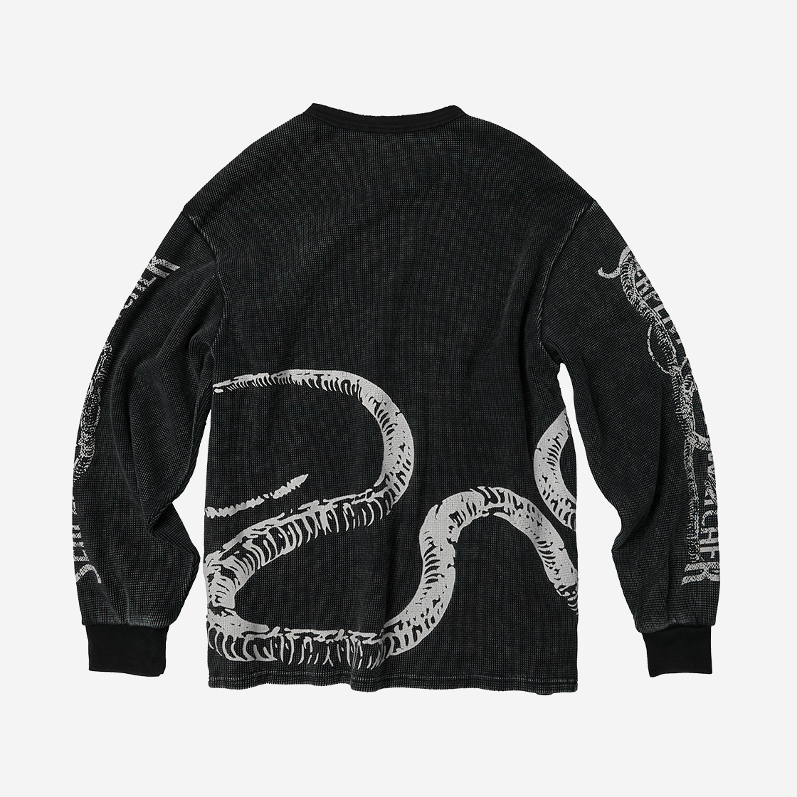 이티씨이 본 스네이크 헨리넥 와플 니트 차콜(ETCE Bone Snake Henley Neck Waffle Knit Charcoal) - 2