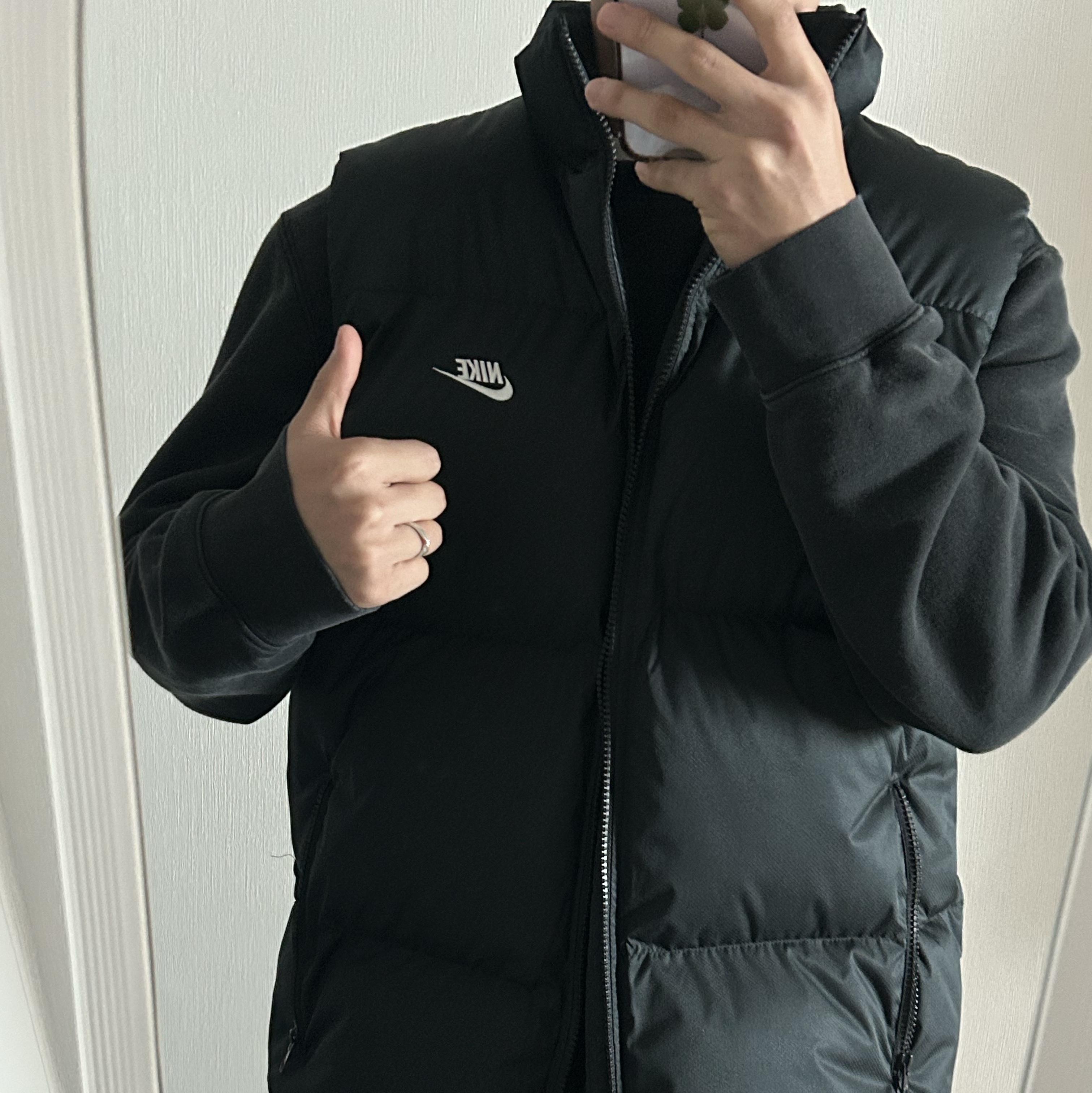 Nike NSW Club Primaloft Water-Repellent Puffer Vest Black - Asia 착용 스타일