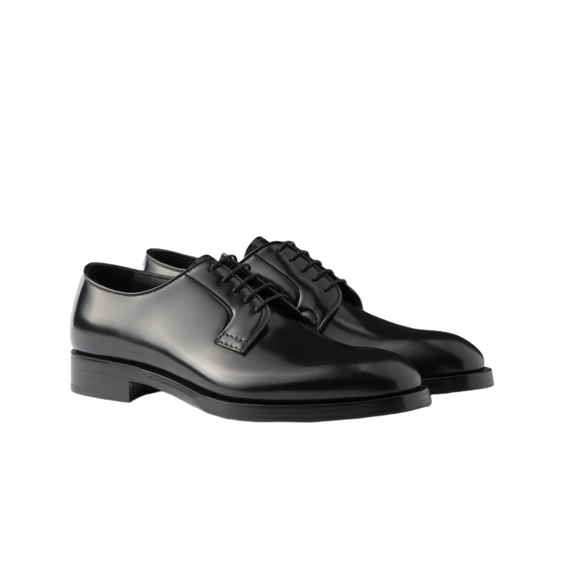 프라다 브러쉬드 레더 레이스업 슈즈 블랙(Prada Brushed Leather Lace-Up Shoes Black) - 2