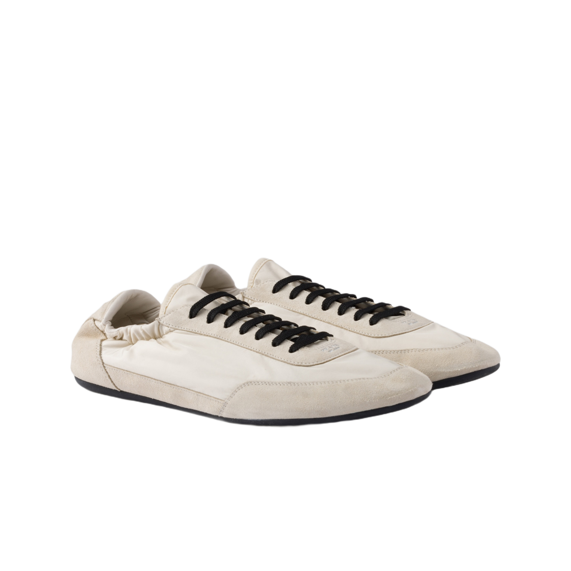 (W) 프라다 컬랩스 리나일론 앤 스웨이드 스니커즈 아이보리((W) Prada Collapse Re-Nylon and Suede Sneakers Ivory) - 2