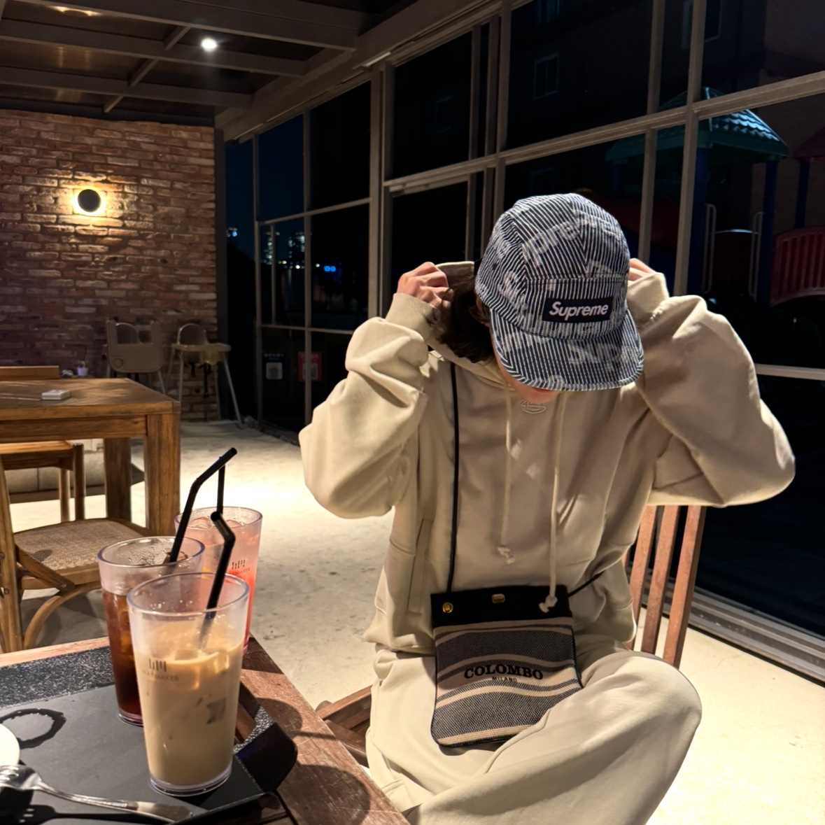 Supreme Denim Camp Cap Stripe - 24SS 착용 스타일 - 2