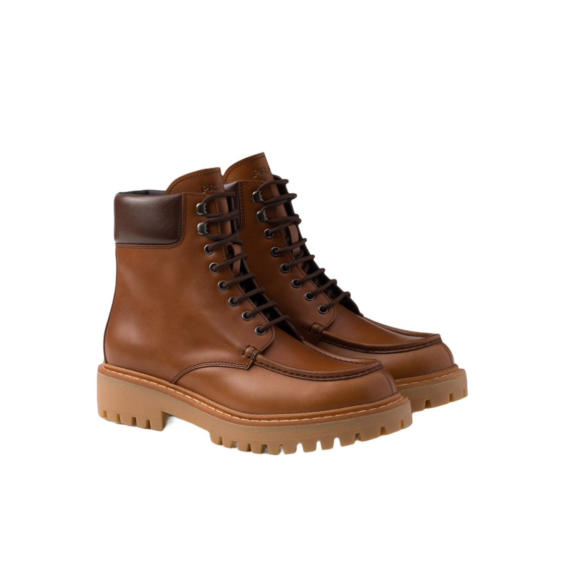 프라다 레더 워크 부츠 꼬냑(Prada Leather Work Boots Cognac) - 2