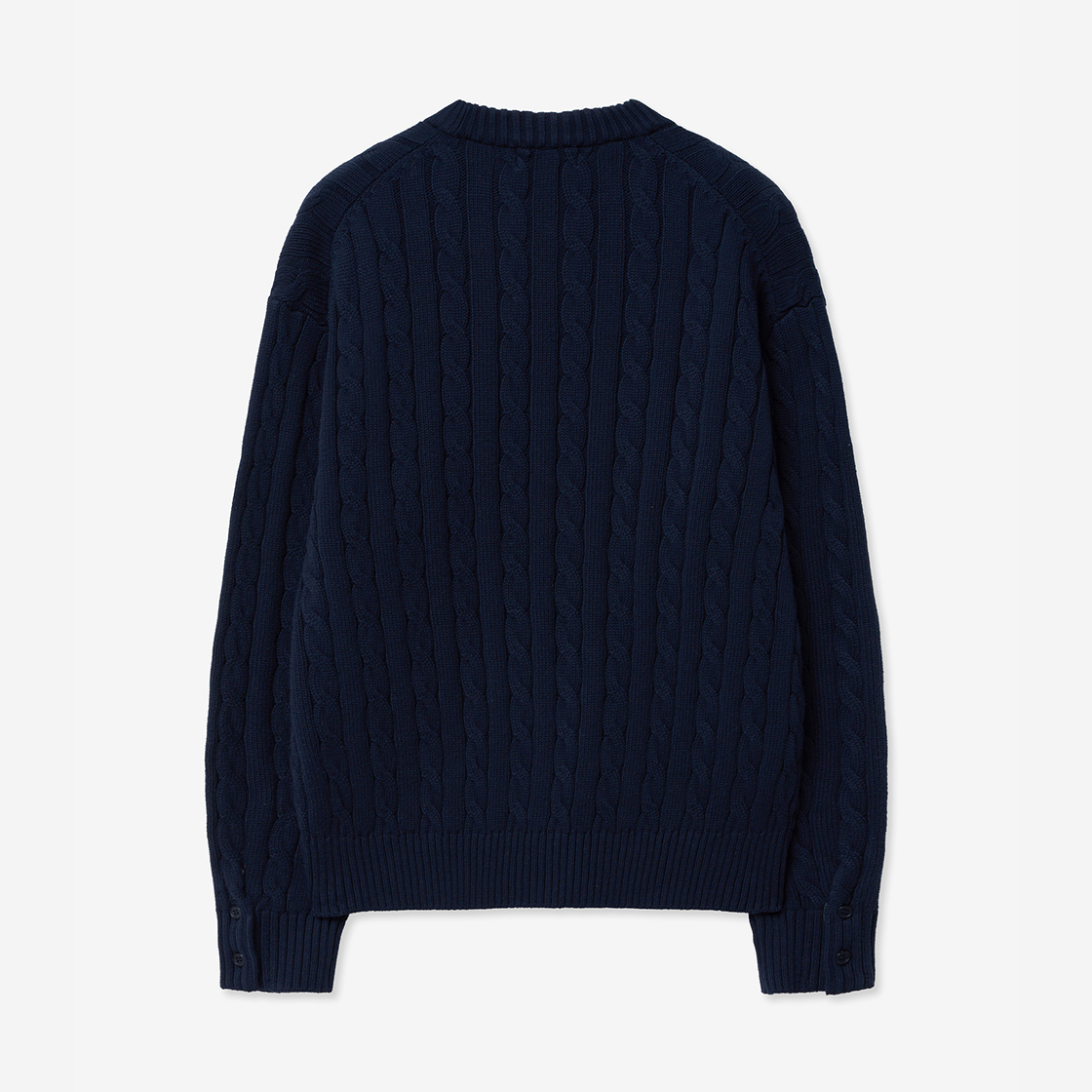 티엔지티 네이비 세미 오버핏 케이블 크루넥 스웨터(TNGT Semi Over-fit Cable Crew Neck Sweather Tan Navy) - 2