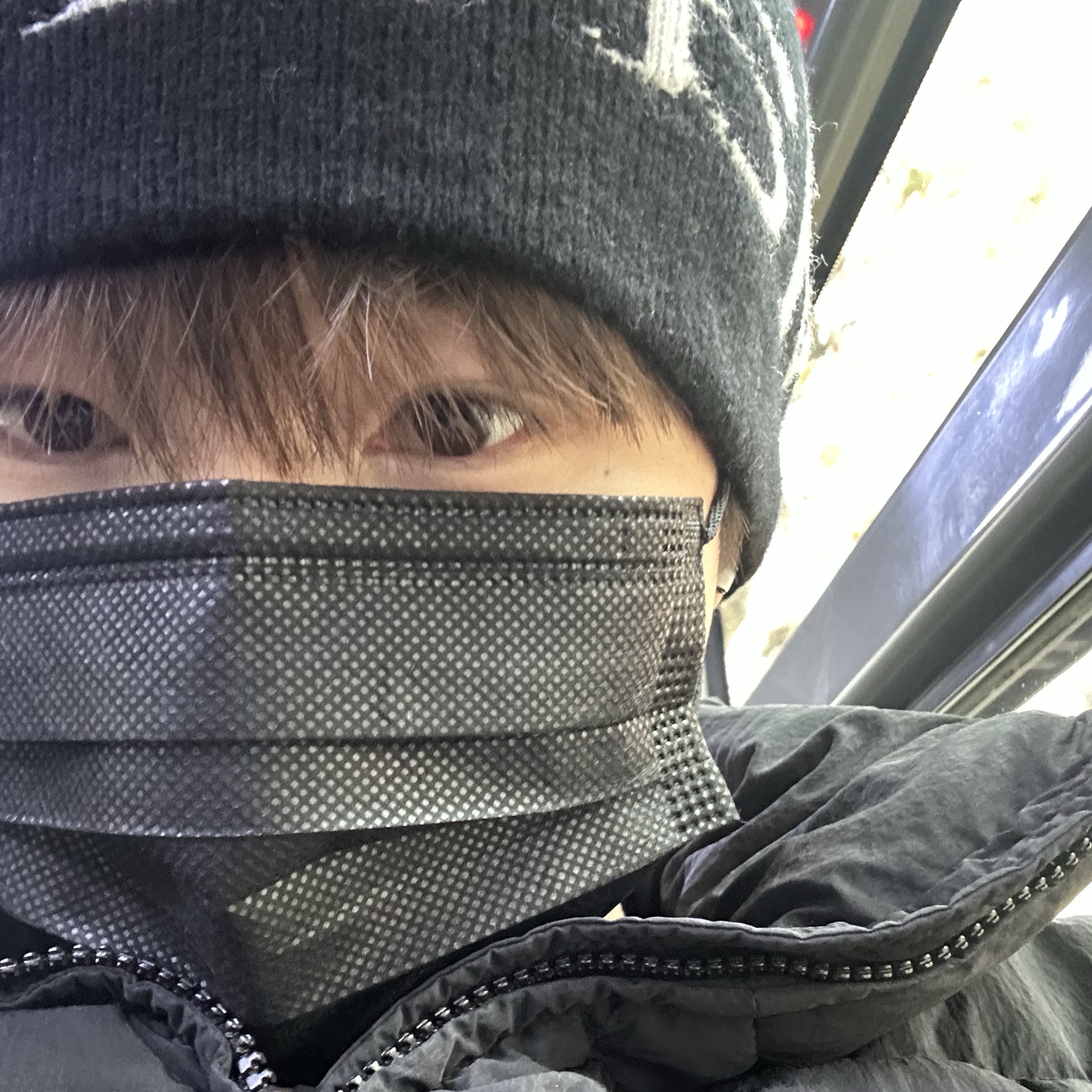 C.P. Company Eco-Chrome R Down Jacket Black - 23FW, Matin Kim Logo Jacquard Short Beanie Black 착용 스타일