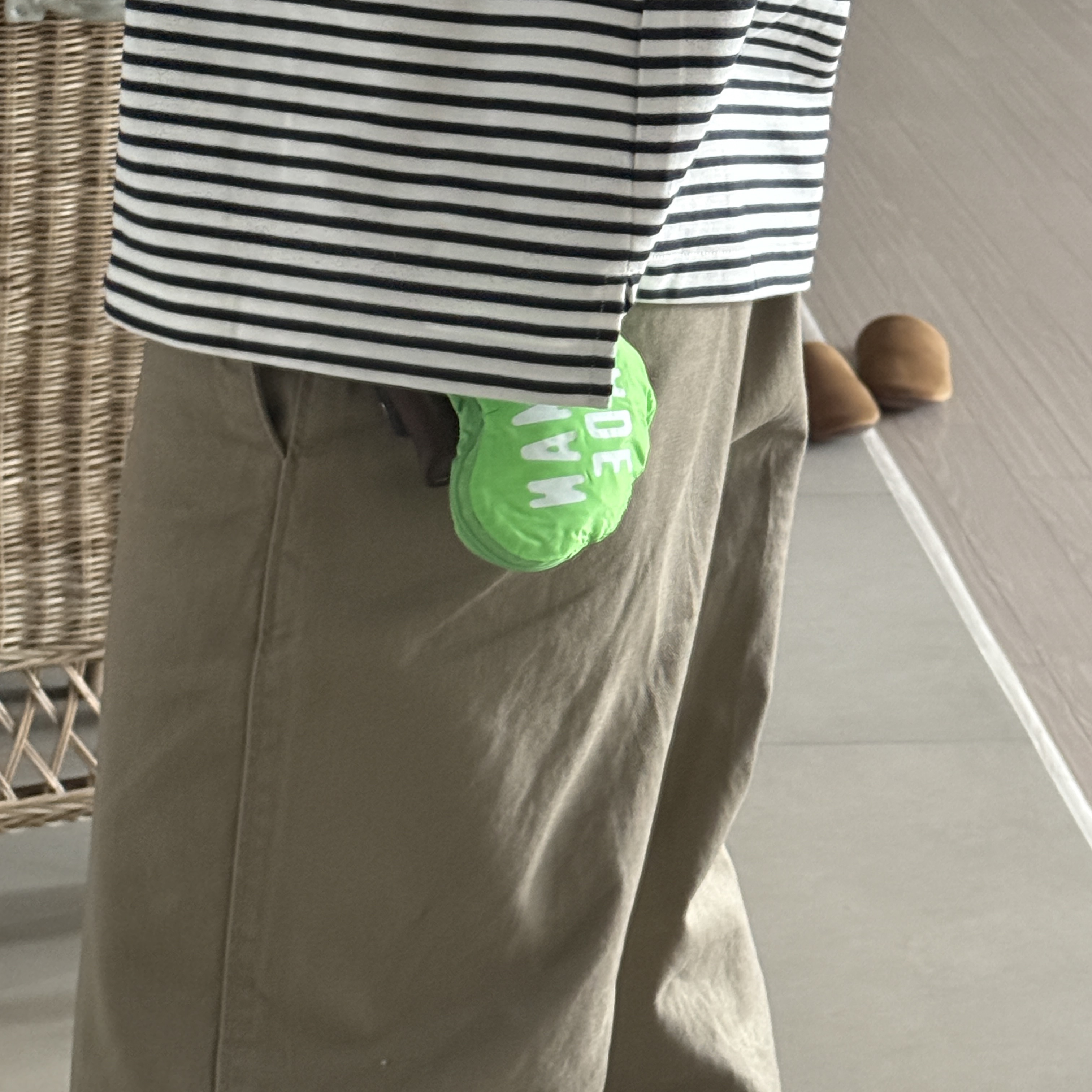 Human Made Heart Shopper Bag Green 착용 스타일