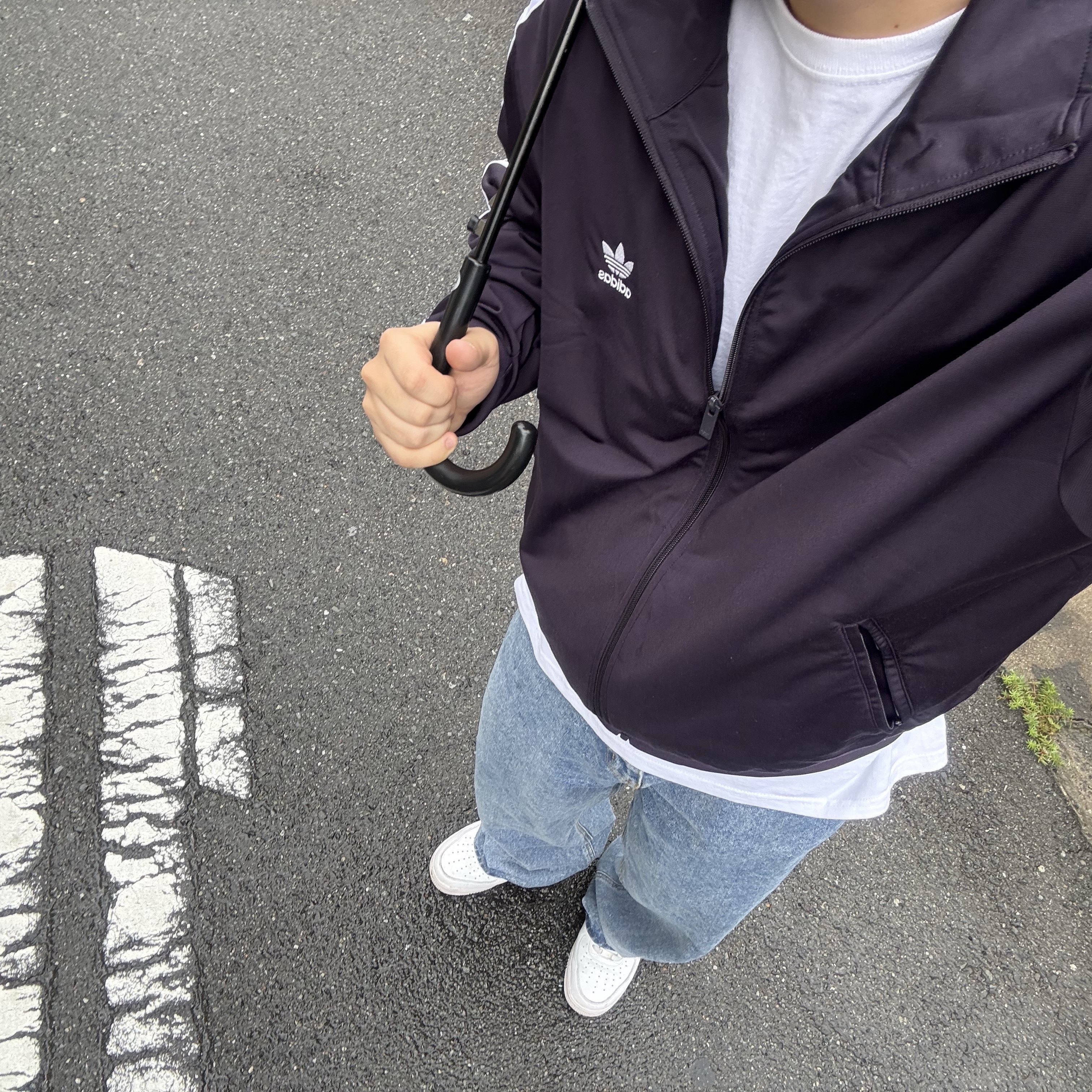 Adidas Adicolor Classic Firebird Track Top Aurora Black - KR Sizing 착용 스타일 - 1