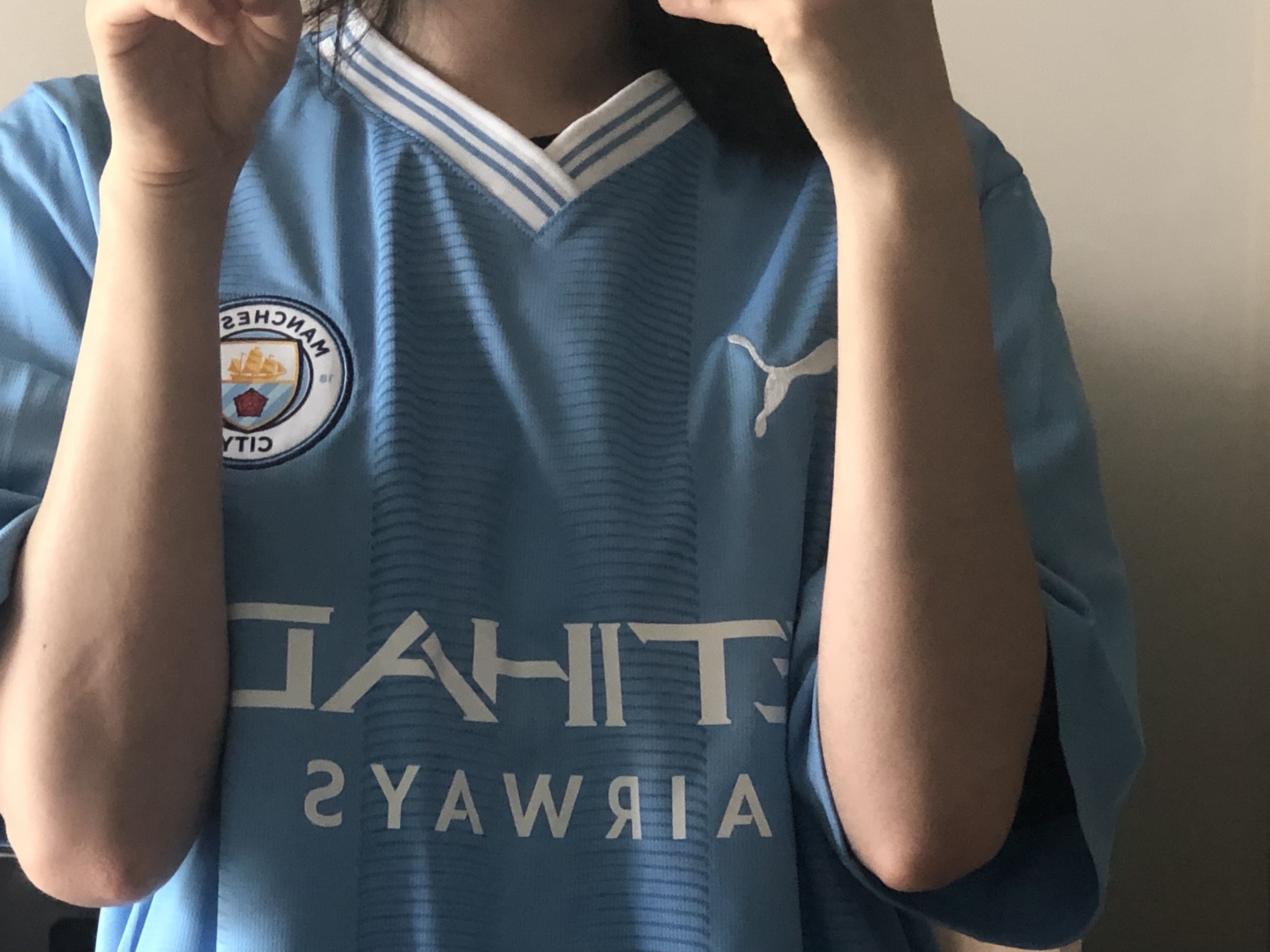 Puma Manchester City 2023/24 Home Jersey Team Light Blue (Non Marking Ver.) 착용 스타일 - 2