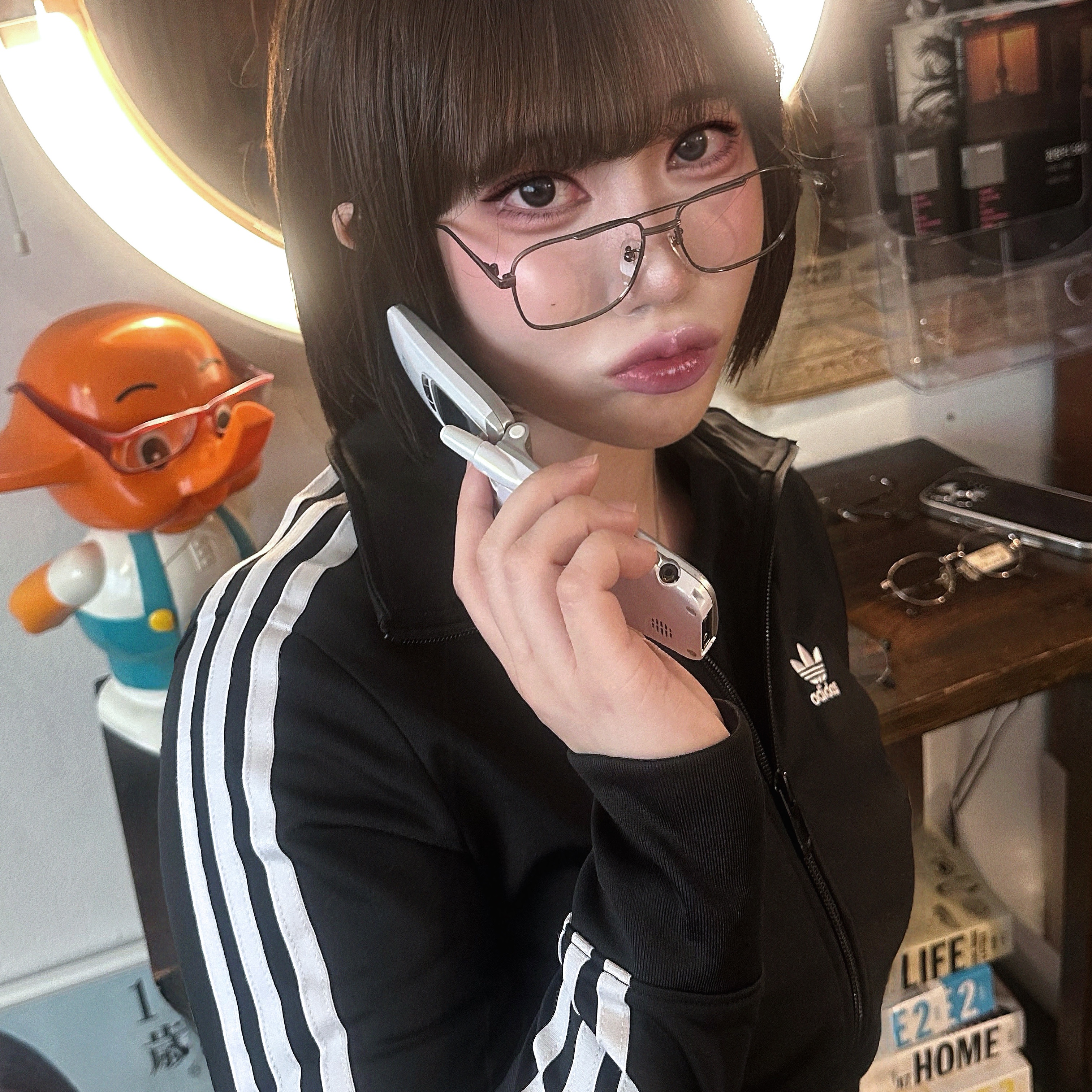 (W) Adidas Adicolor Classic Firebird Track Top Black - KR Sizing 착용 스타일 - 1