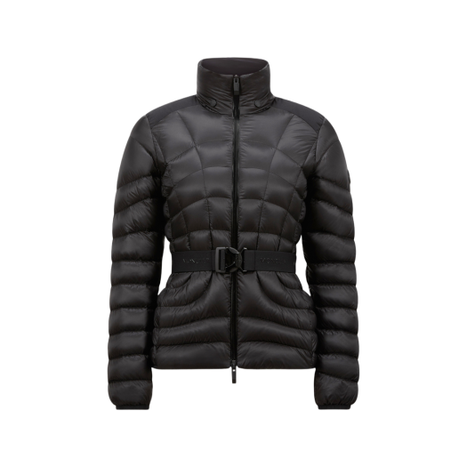 (W) Moncler Gramont Hooded Geometric Quilted Short Down Jacket Black - 25SS