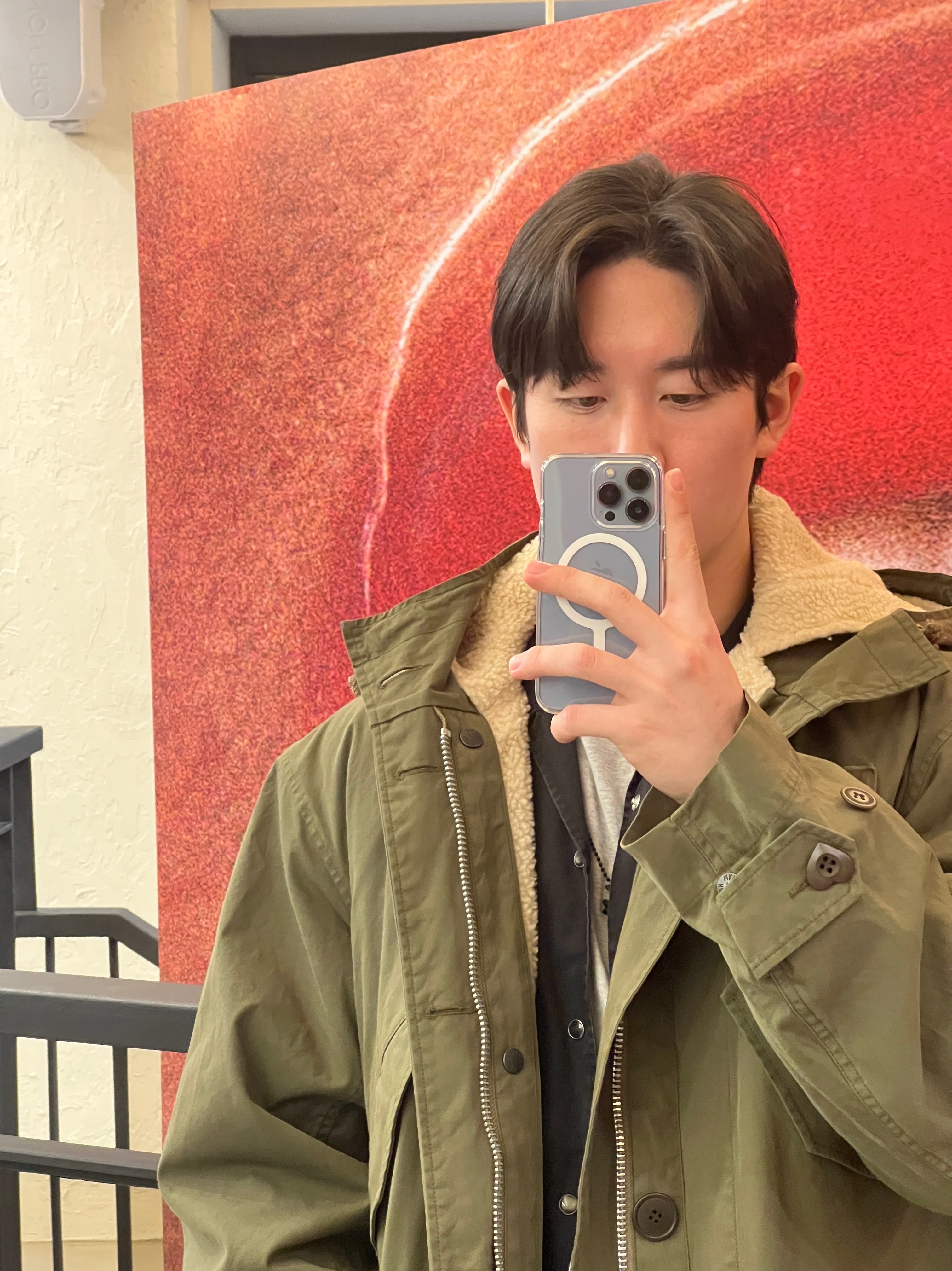 Human Made Military Coat Olive Drab, Human Made Military Card Case Olive Drab 착용 스타일 - 2