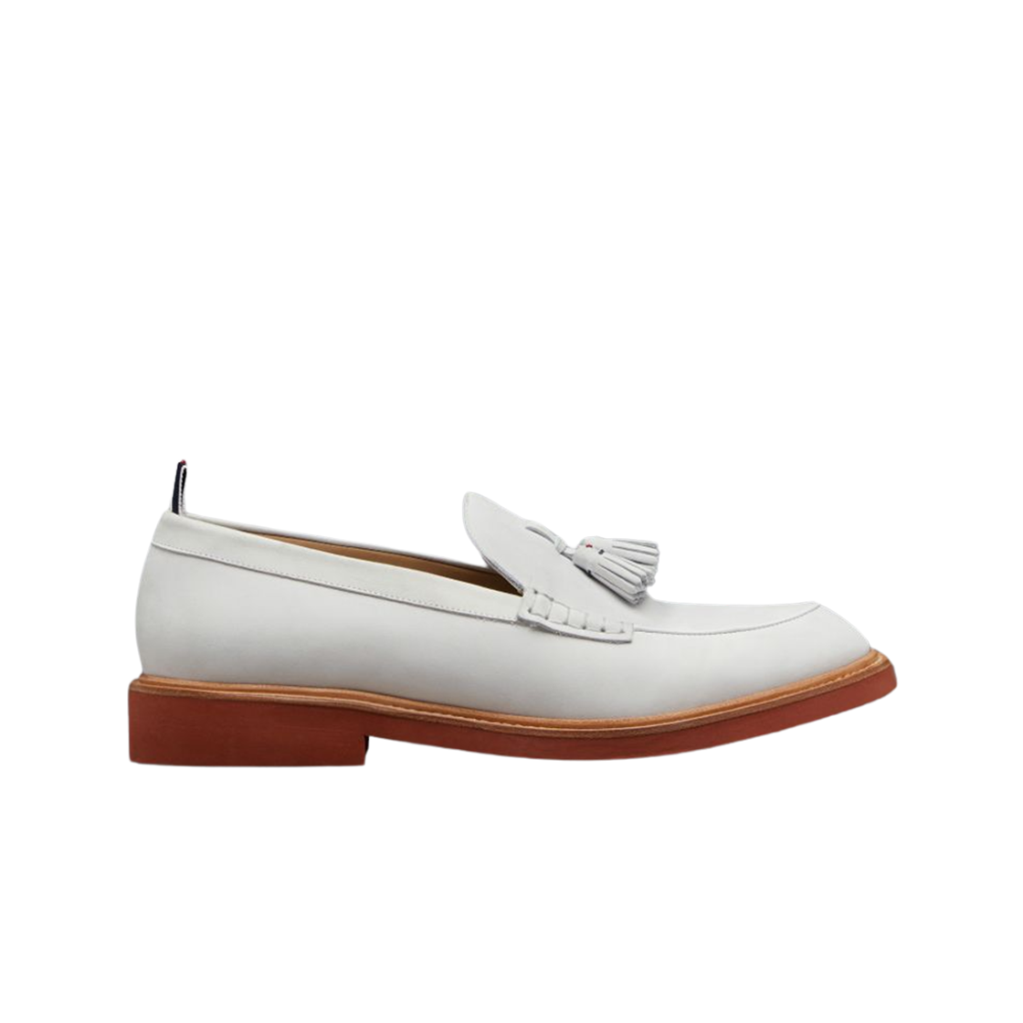 MFL111A-L0037-100 Thom Browne Suede Tassel Loafer White