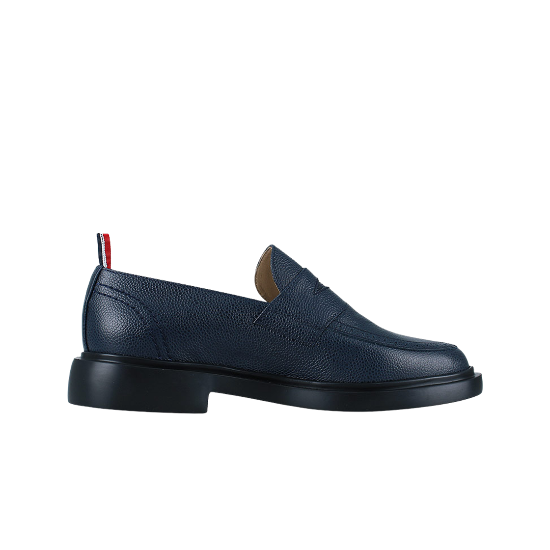 MFL105A-06257-415 Thom Browne Pebble Grain Leather Rubber Sole Penny Loafer Navy