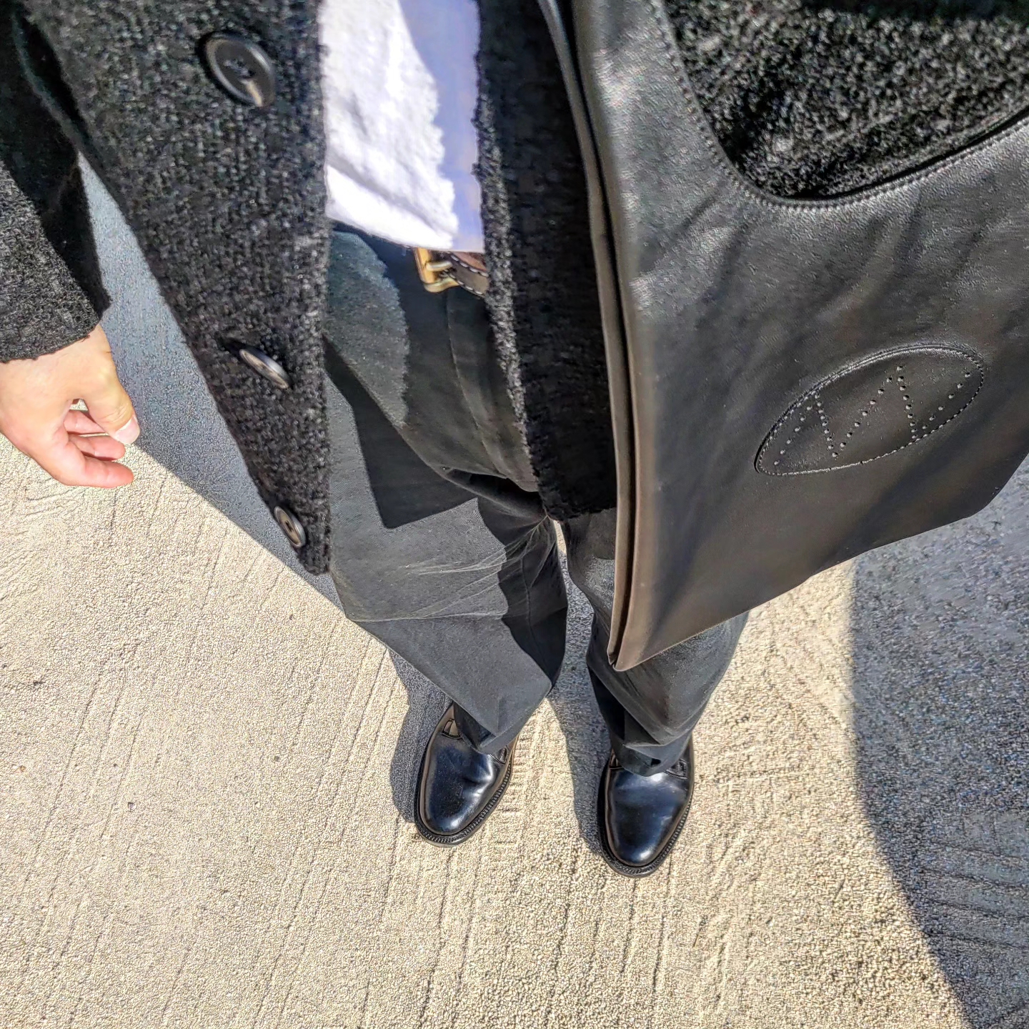 Alden 9901 Cordovan Plain Toe Blucher Oxford Black - E, Niceness Lowe Black 착용 스타일 - 3