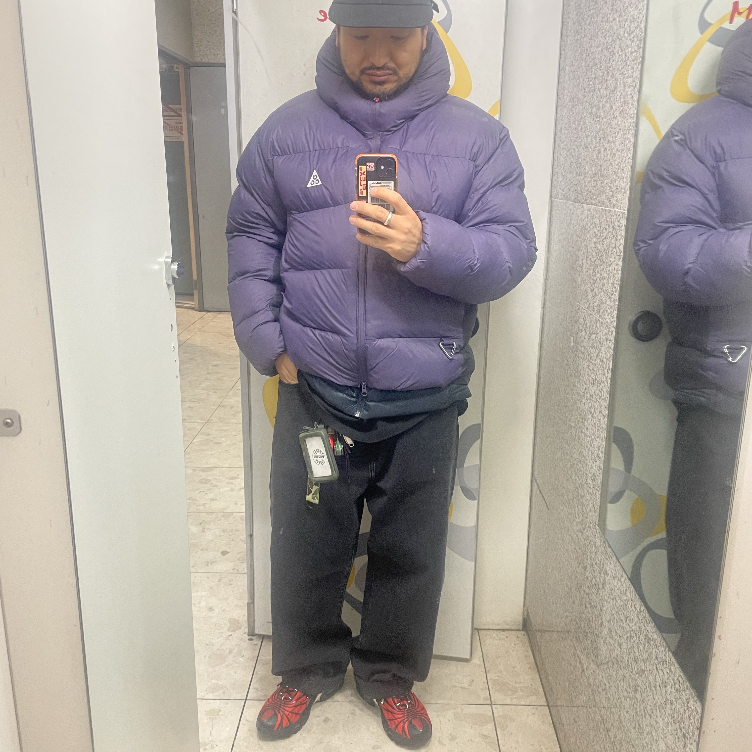 Nike ACG Therma-Fit ADV Lunar Lake Loose Hooded Jacket Dark Raisin Black - Asia 착용 스타일
