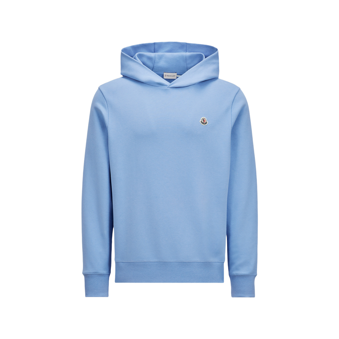 몽클레르 로고 패치 코튼 후드 라이트 블루 - 25SS | Moncler