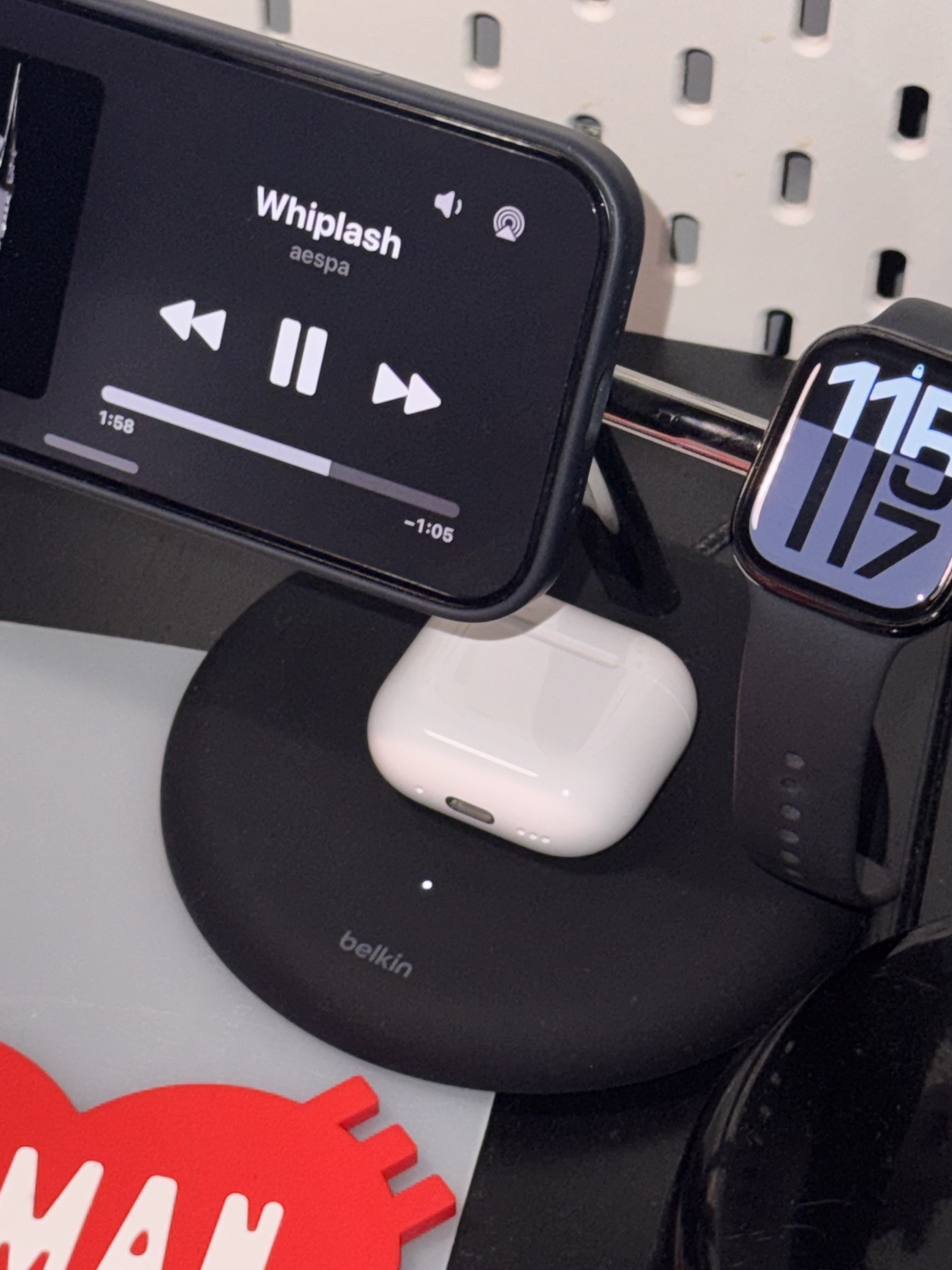 Human Made Heart Rubber Coaster Red, Apple AirPods 4th Gen with Active Noise Cancellation (Korean Ver.) 착용 스타일