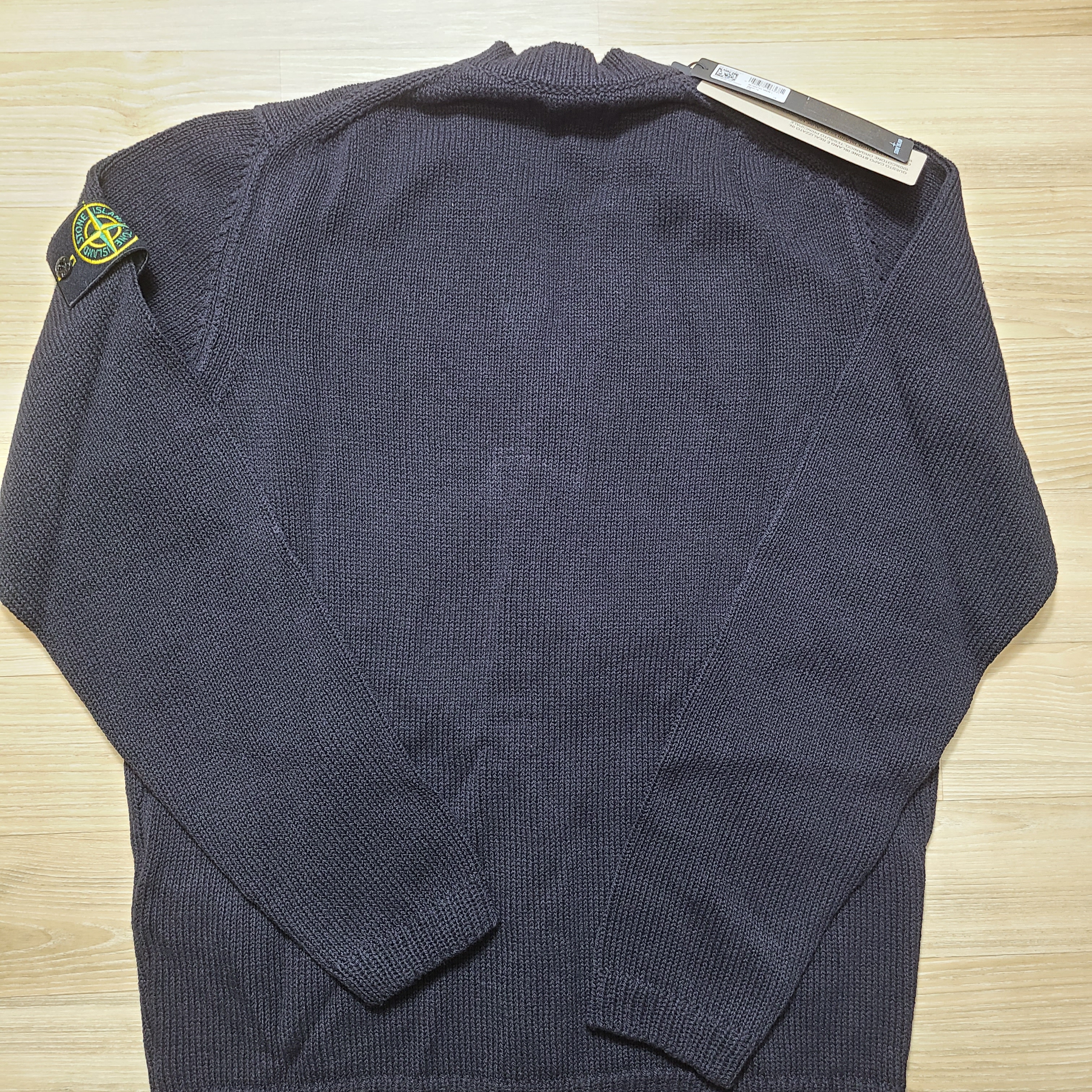 Stone Island Wappen Patch Cotton V-Neck Cardigan Navy - 24SS 착용 스타일 - 3
