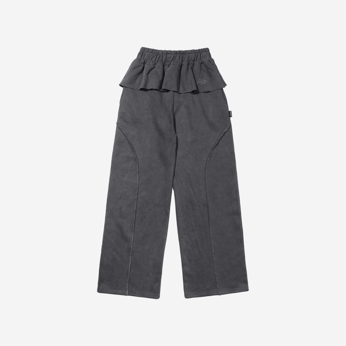 키지코 피그먼트 프릴 스커트 팬츠 차콜(KIJIKO Pigmented Frill Skirt Pants Charcoal)