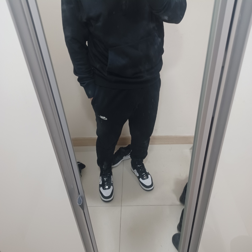 Nike NSW Club Fleece Pullover Hoodie Black - Asia, Nike NSW Club Fleece Jogger Black - Asia 착용 스타일