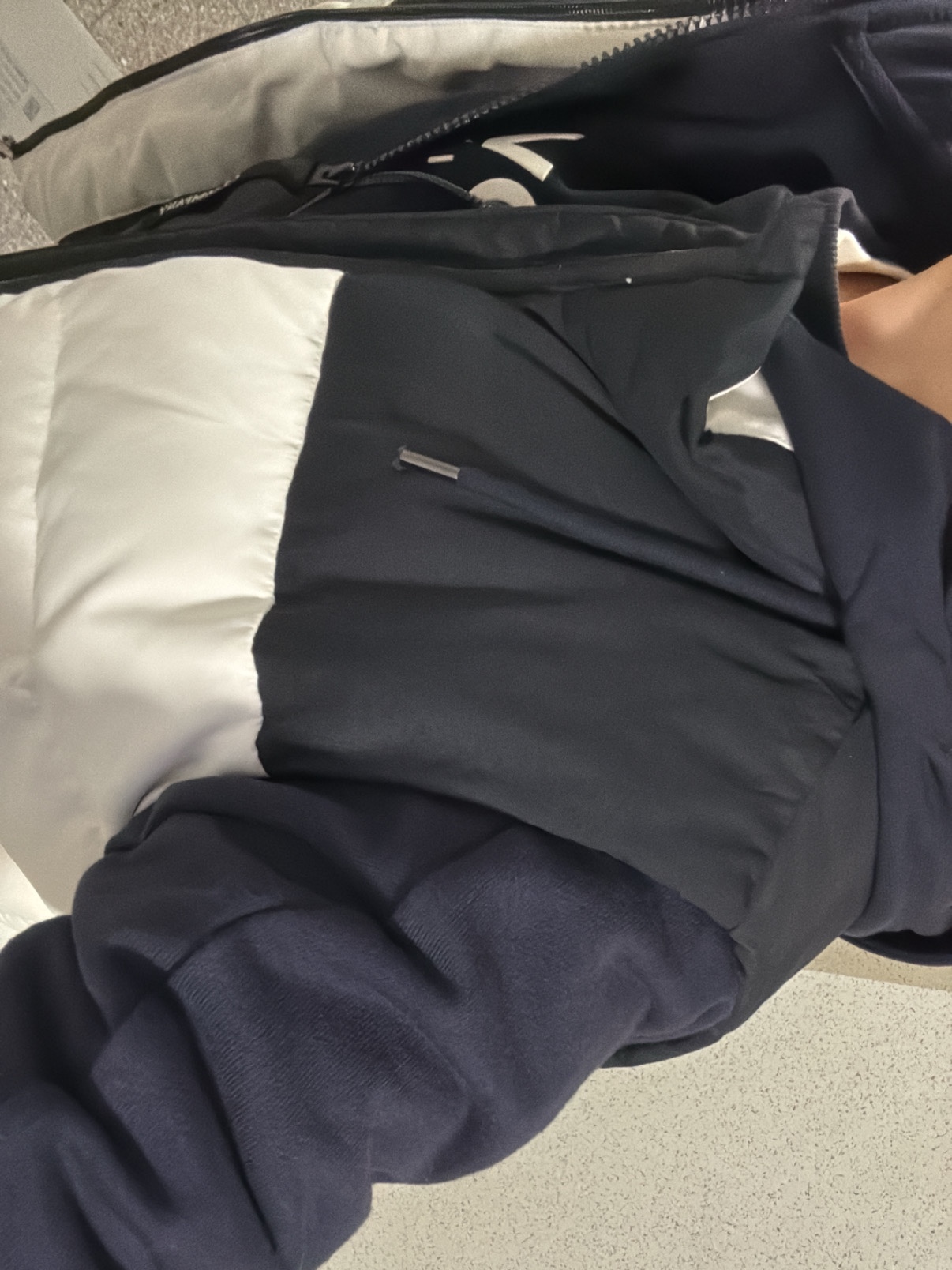 C.P. Company Open Diagonal Raised Fleece Hooded Sweatshirt Black- 23FW, The North Face White Label Novelty Nuptse Down Vest Cream 착용 스타일