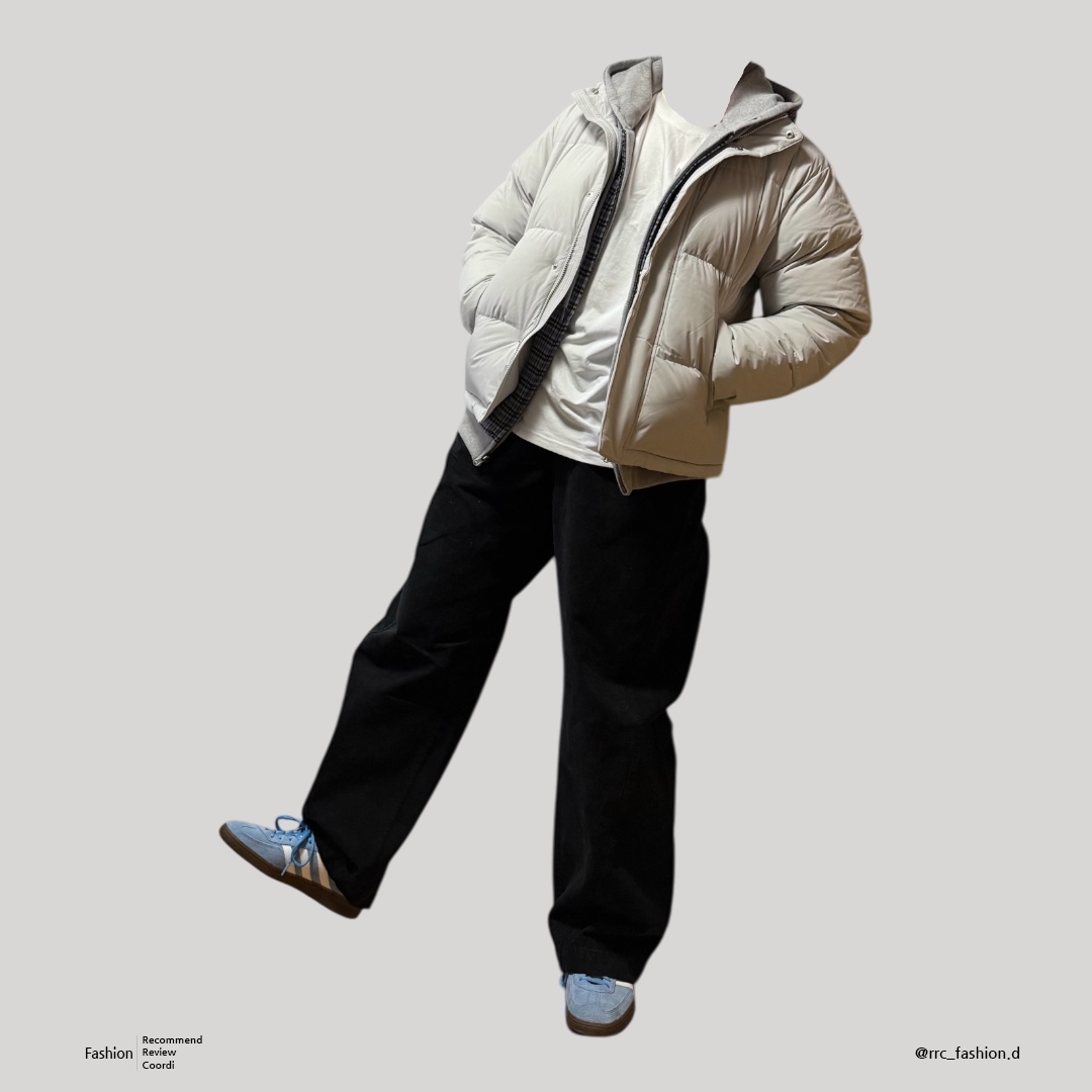 Adidas Spezial Handball Light Blue, DIVEIN Washed Curved Chino Pants Black 착용 스타일 - 2