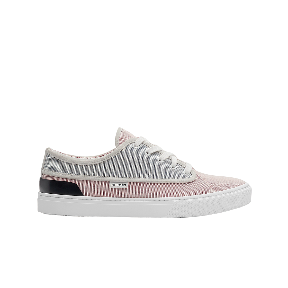 H221910ZHBF Hermes Envy Sneakers H Canvas Suede Goatskin & Bleu Framboise Blanc