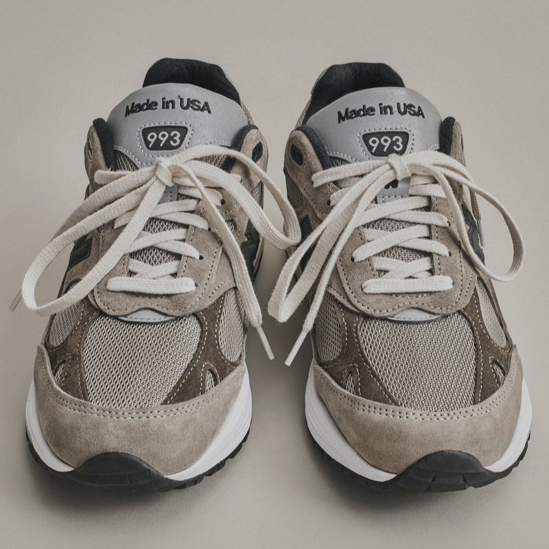 New Balance x JJJJound 993 Made in USA Mushroom White 착용 스타일 - 1