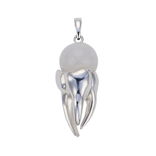 TEETH-N040 Teeth Necklace White Jade